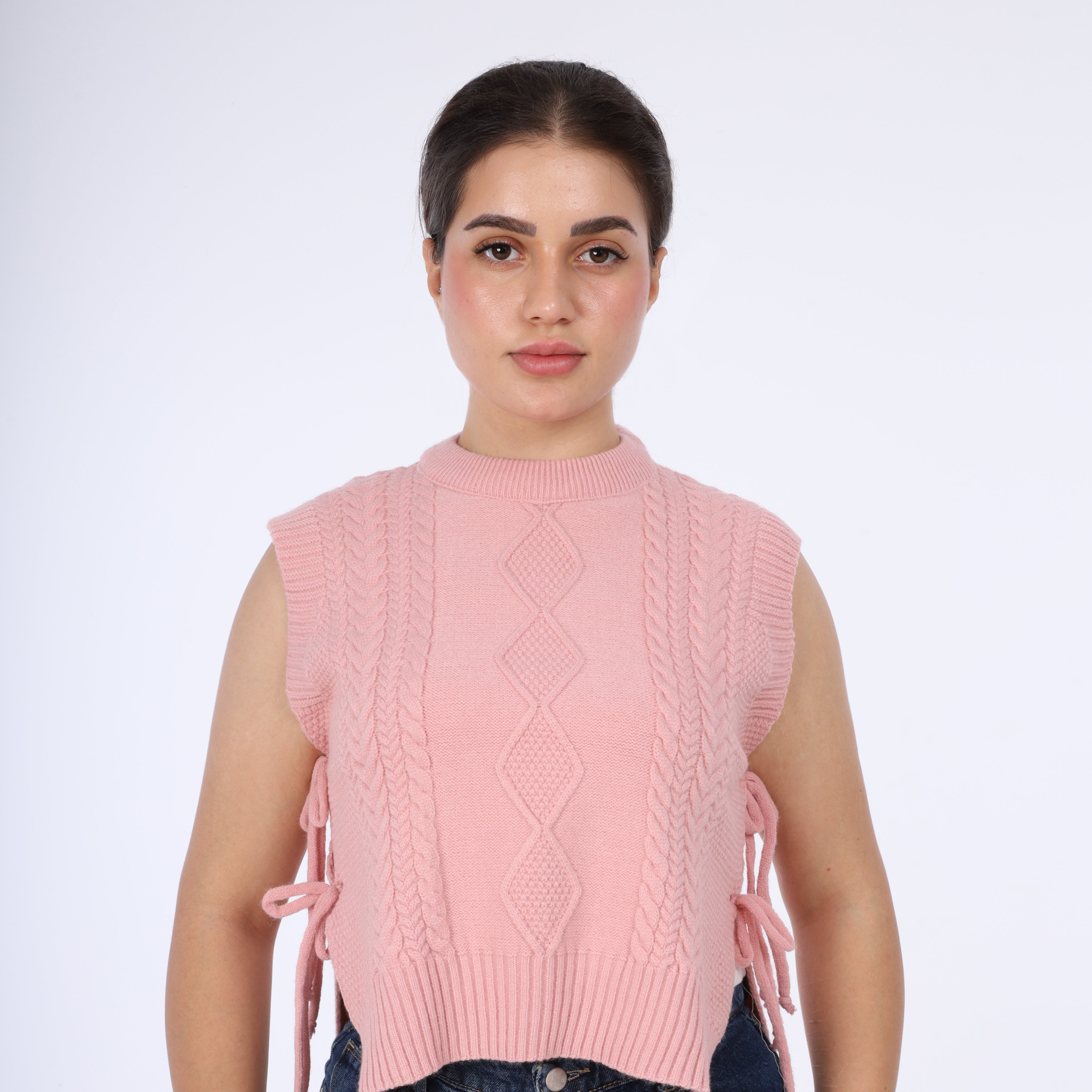 Knitted Side Tie Sweater w16252680