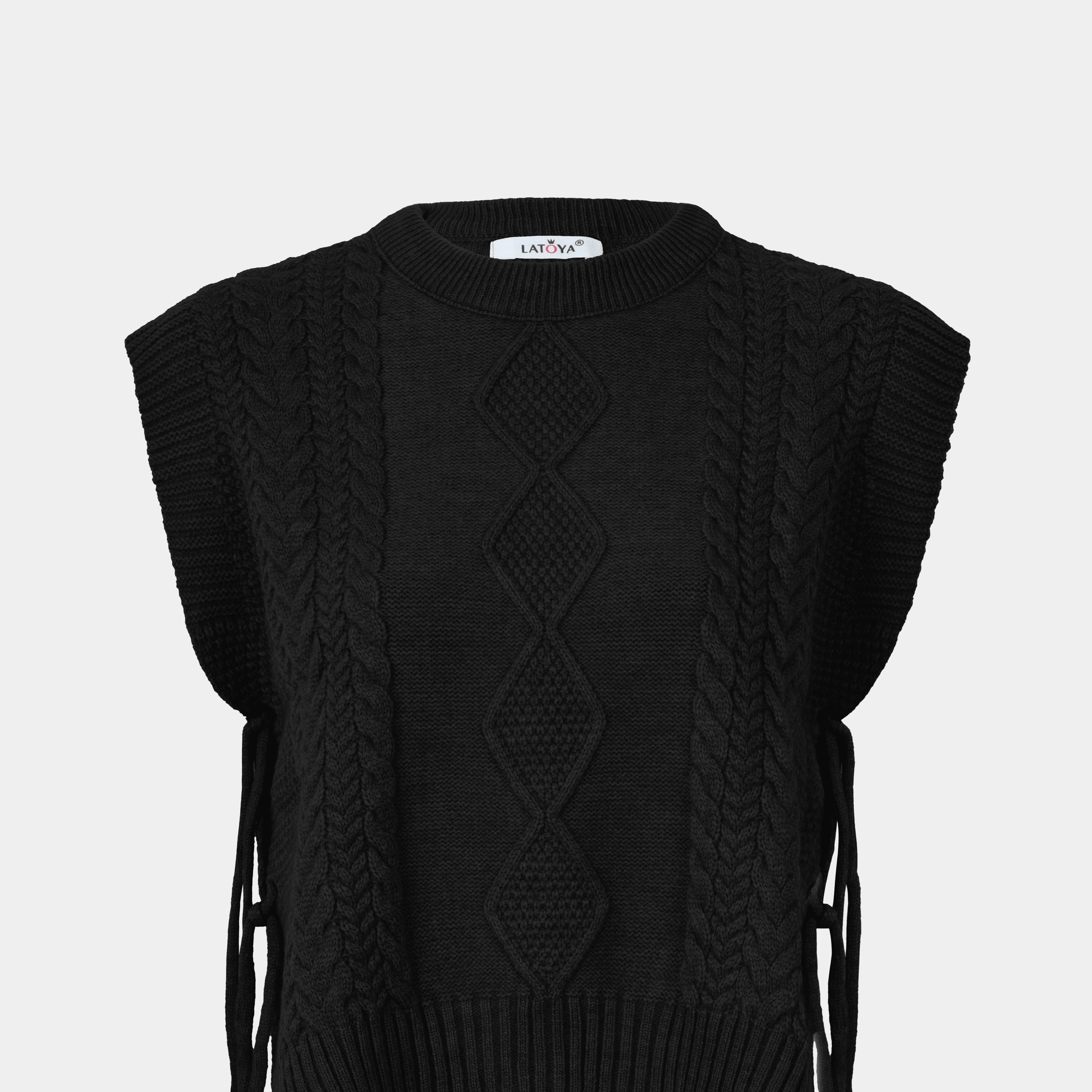 Knitted Side Tie Sweater w16252680