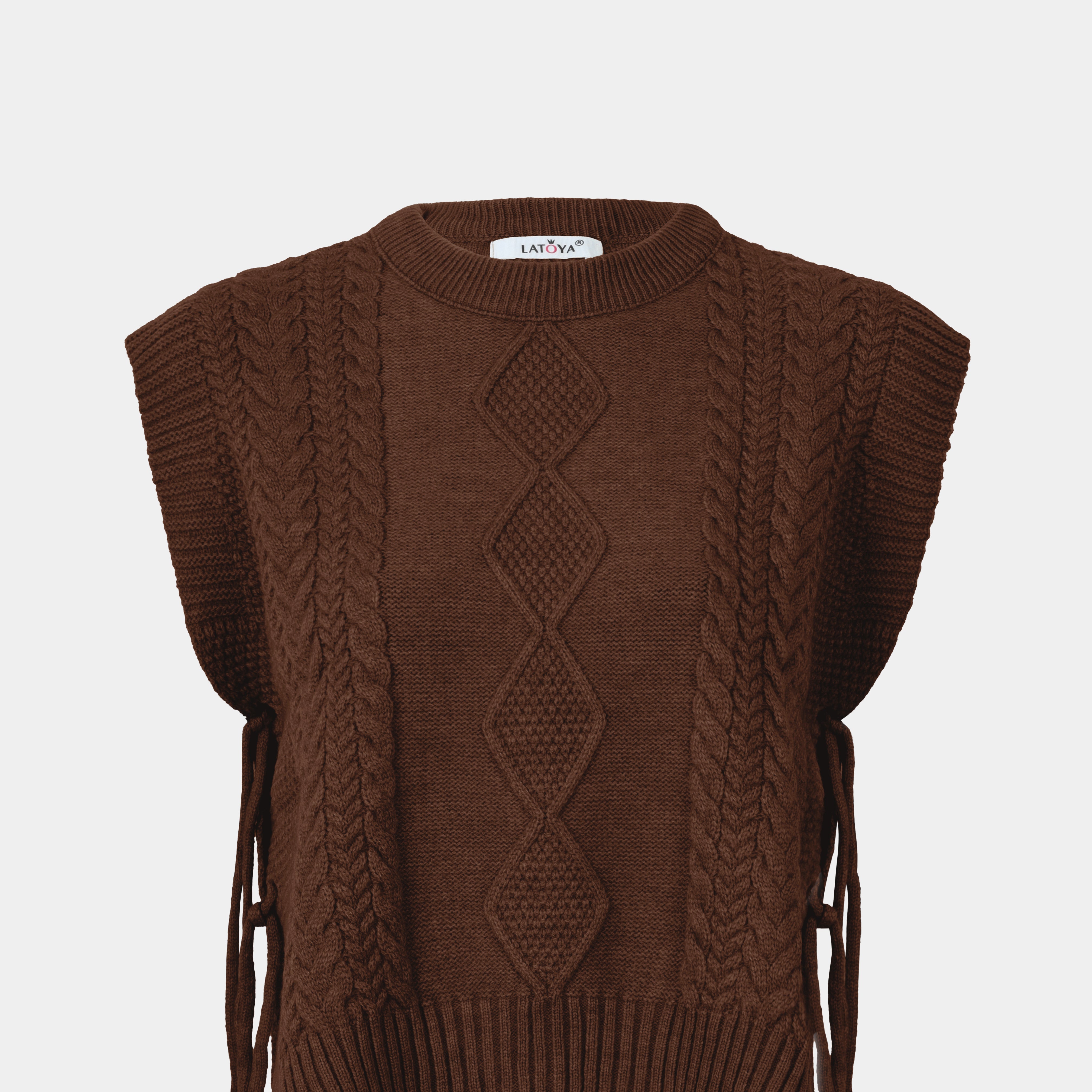 Knitted Side Tie Sweater w16252680