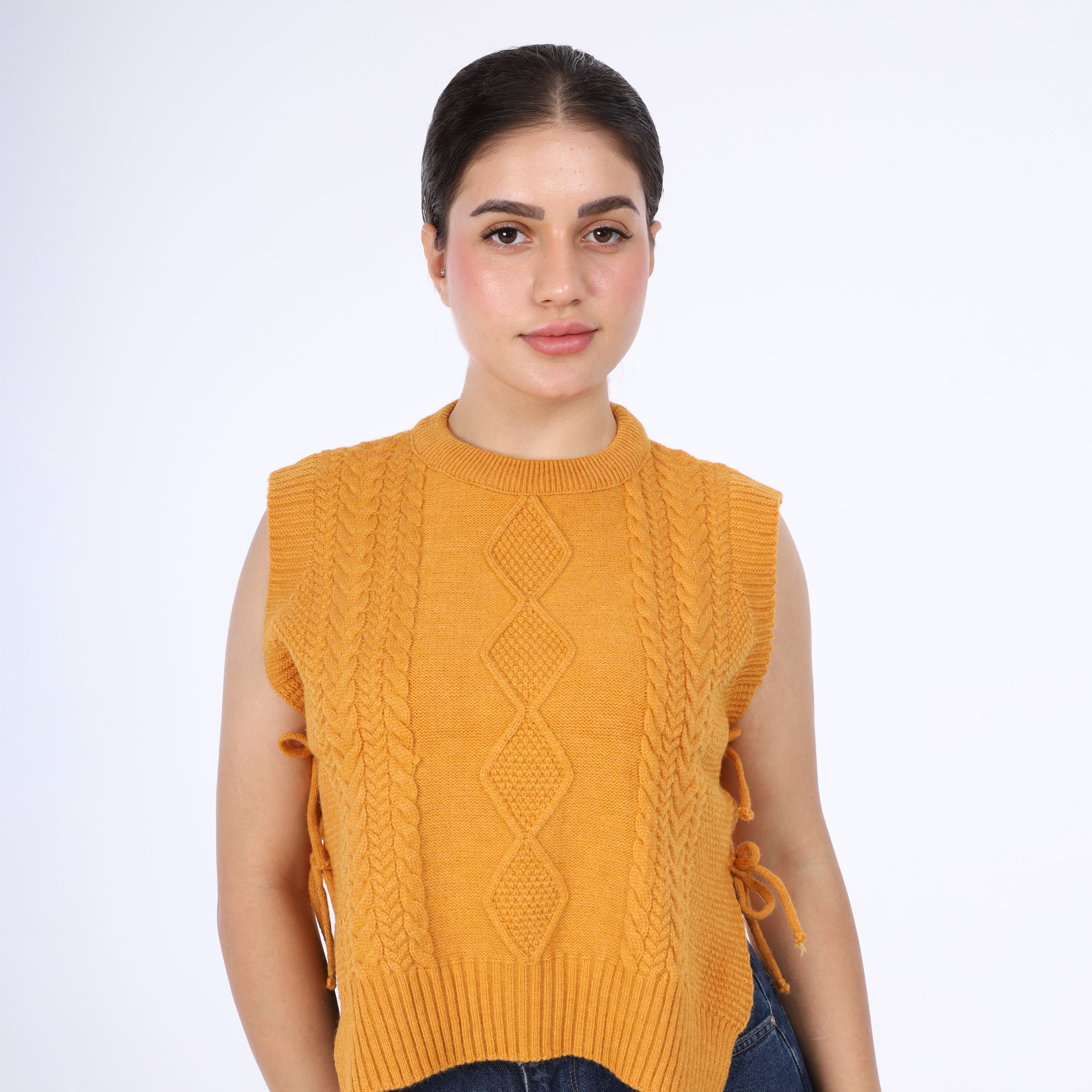 Knitted Side Tie Sweater w16252680