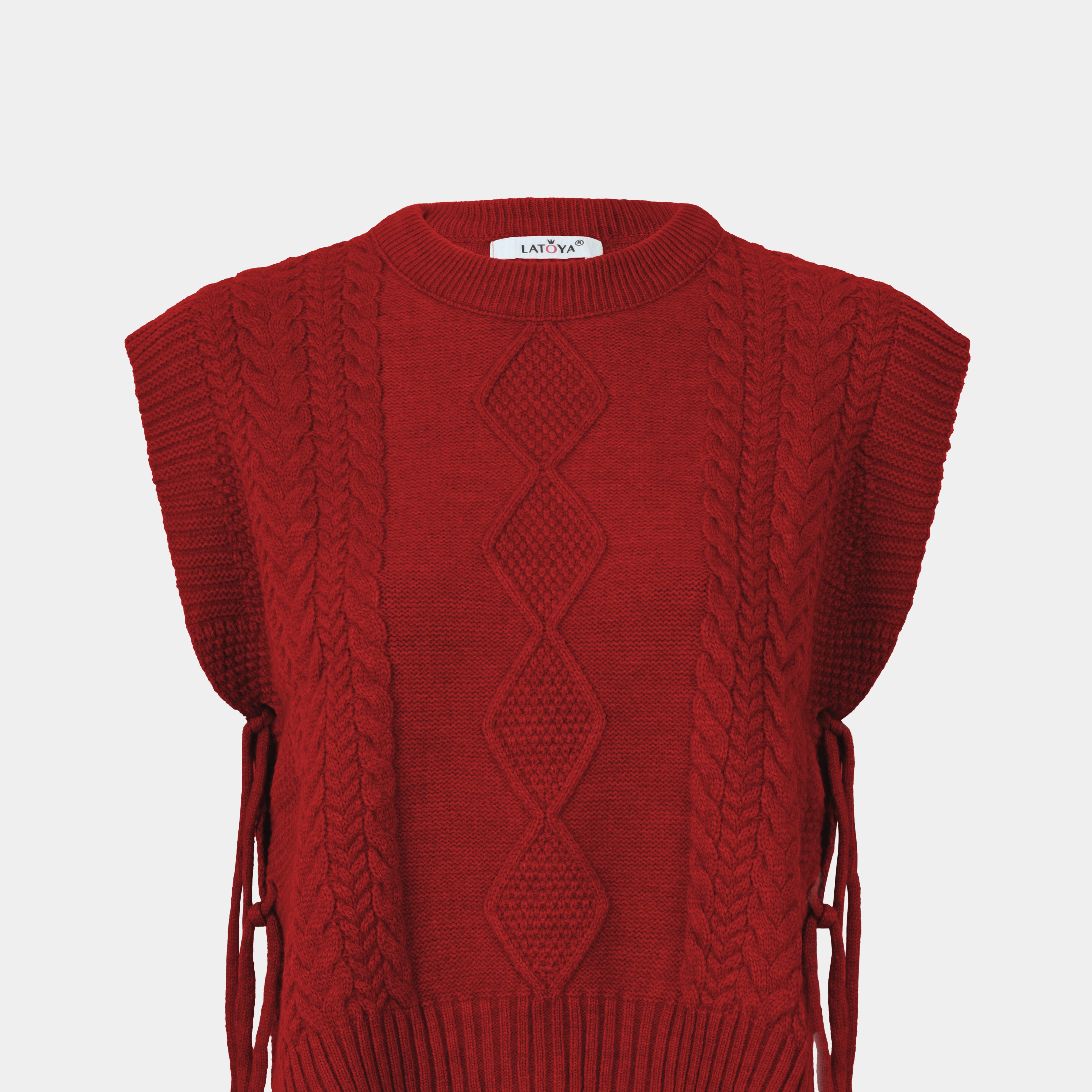 Knitted Side Tie Sweater w16252680