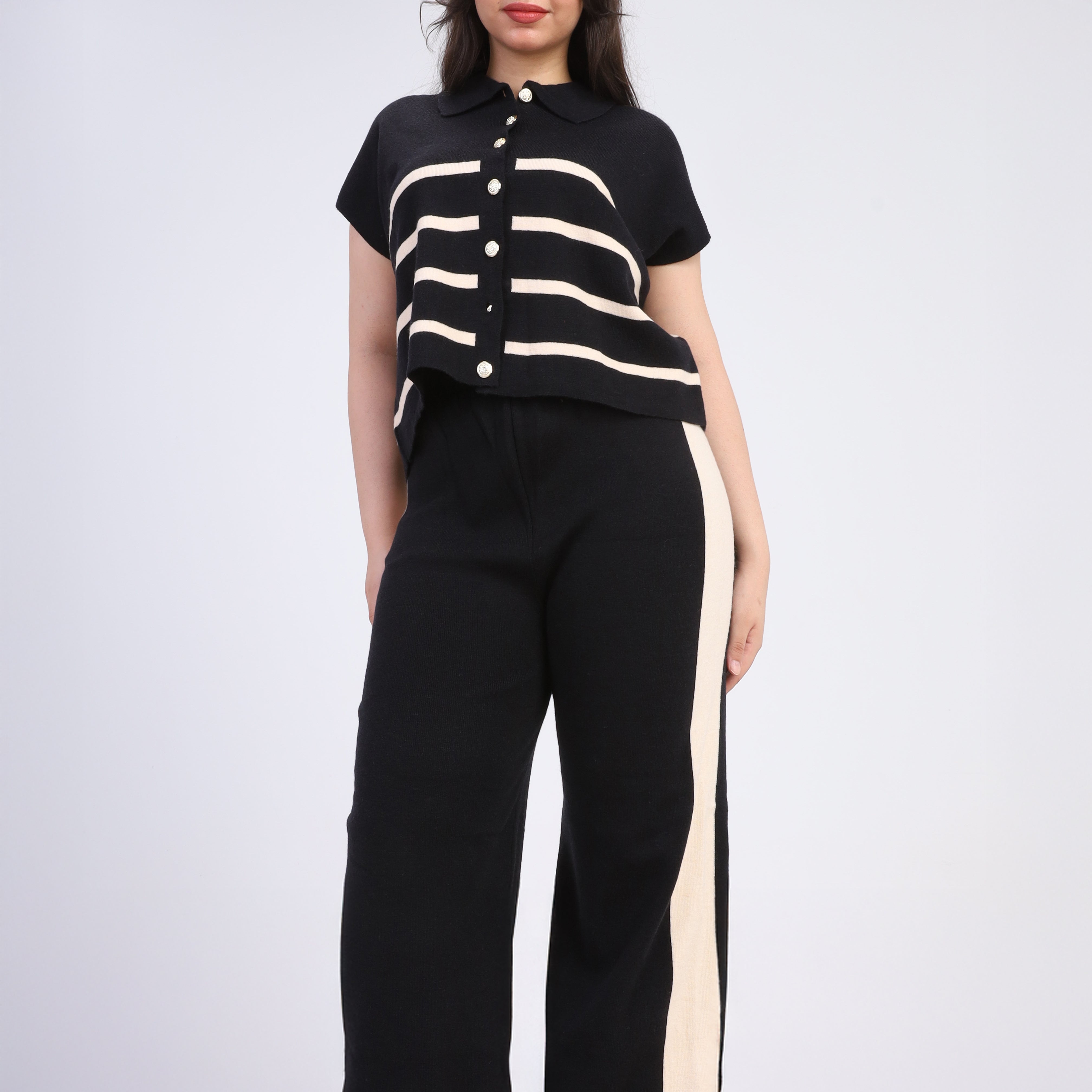 Striped Knit Button Set w16252682/1