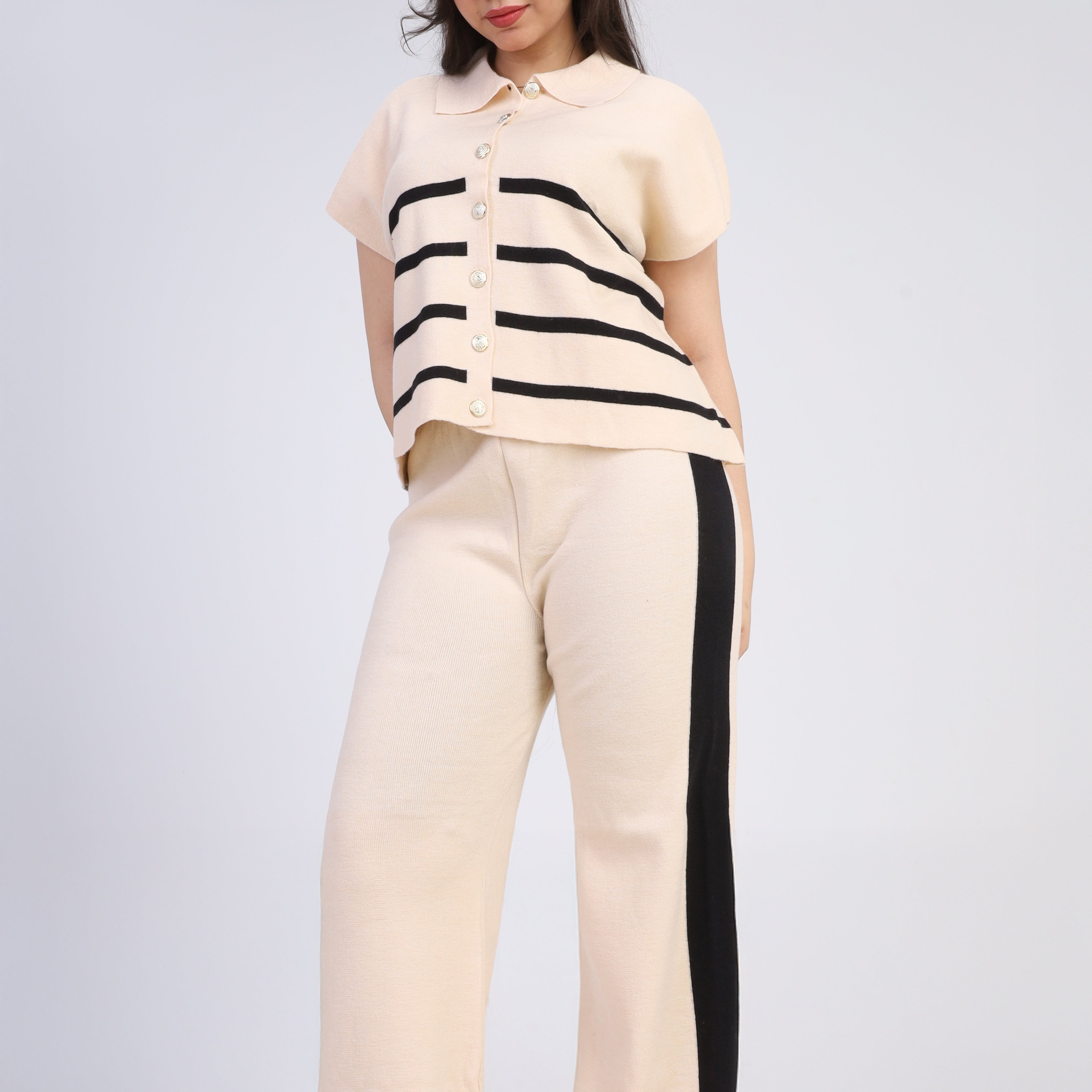 Striped Knit Button Set w16252682/1