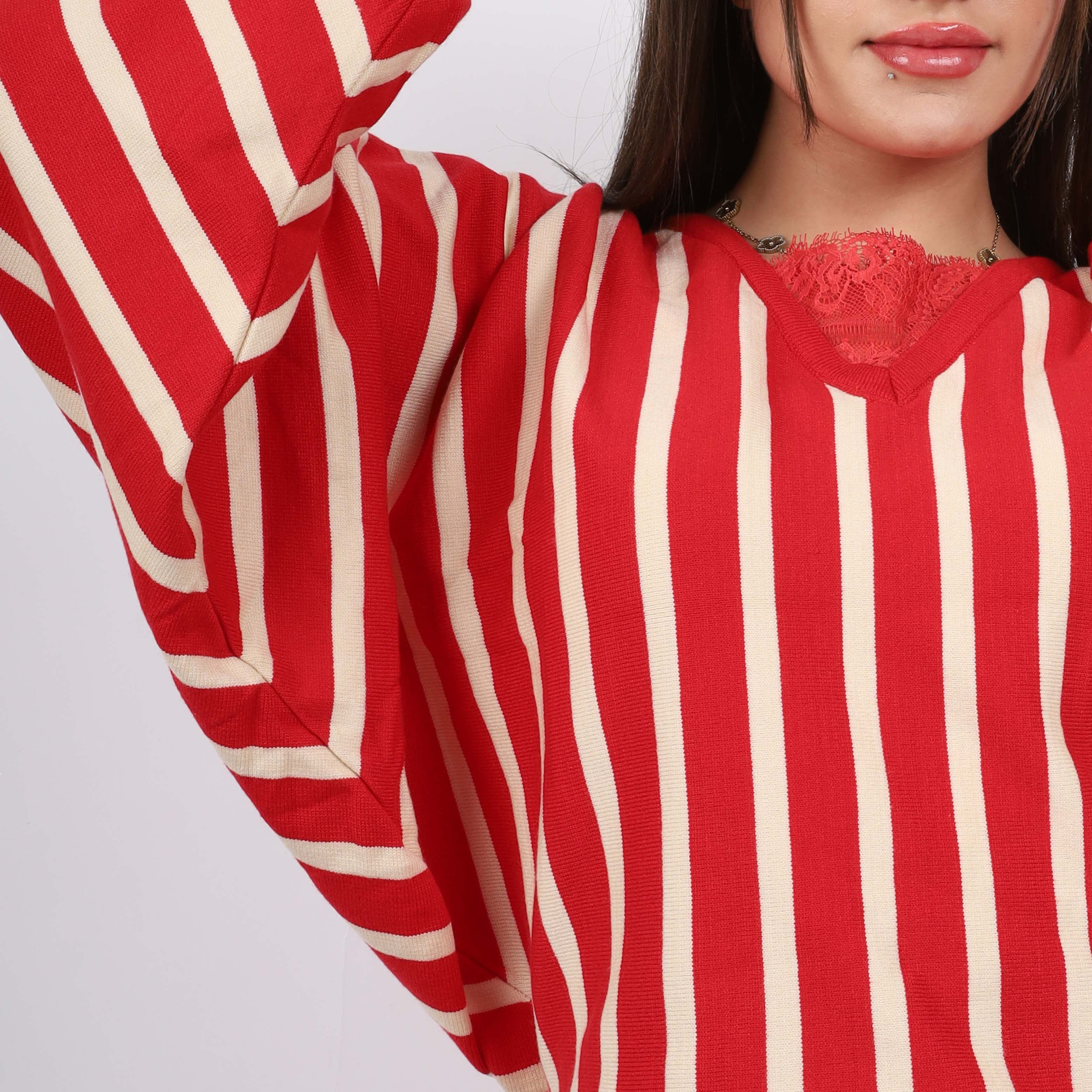 Vertical Striped Knit Pullover w16252717/1