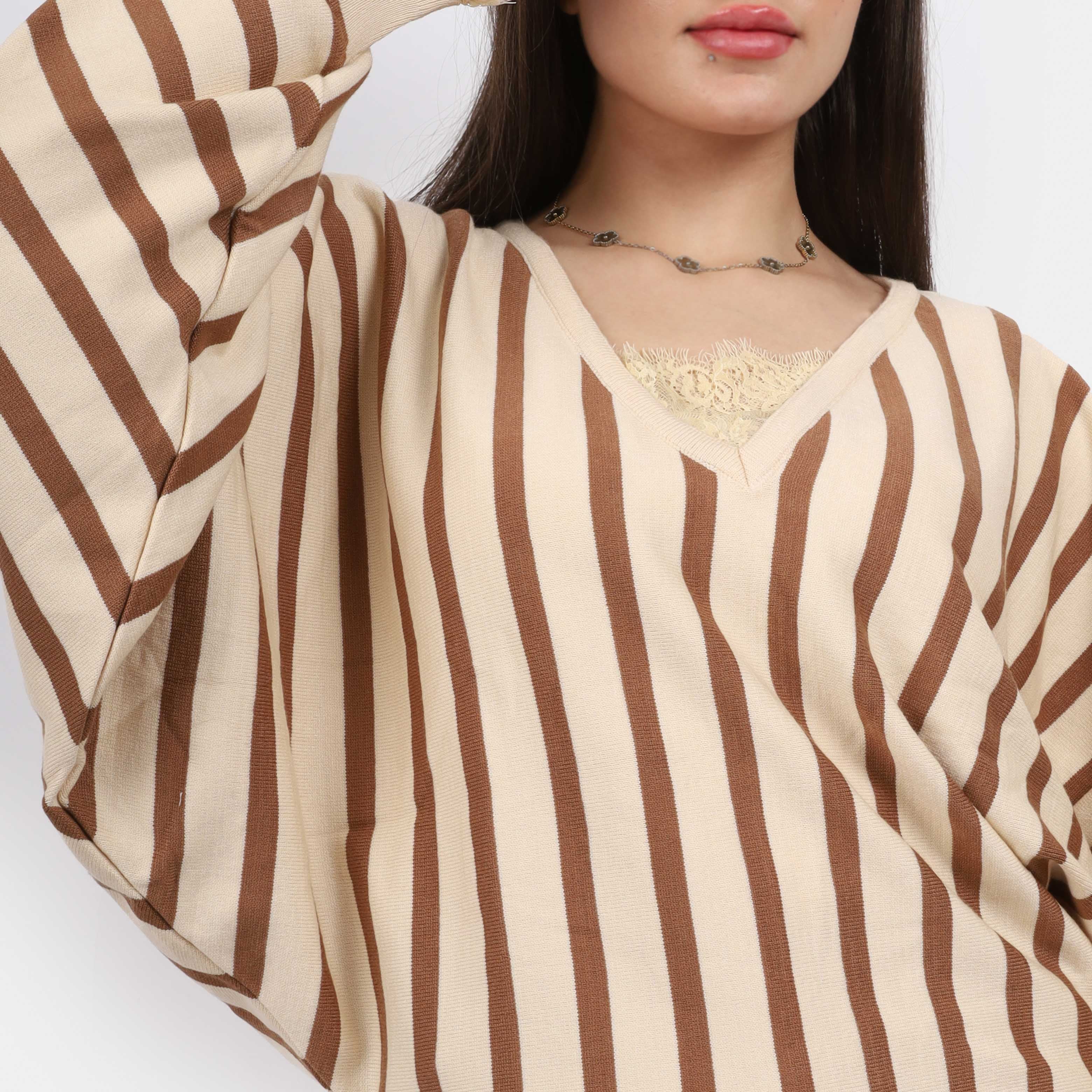 Vertical Striped Knit Pullover w16252717/1