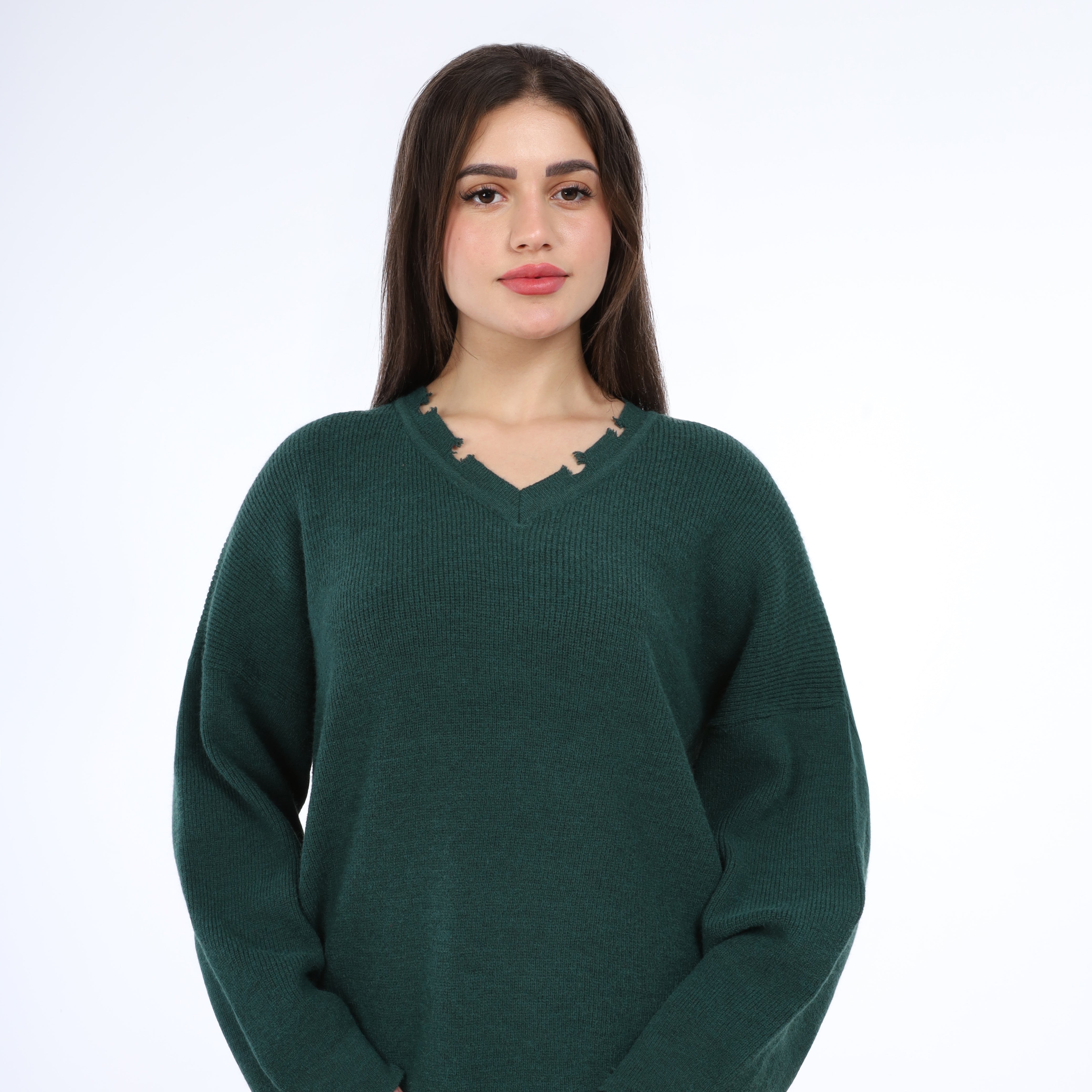 V-Neck Long Sweater w16252741