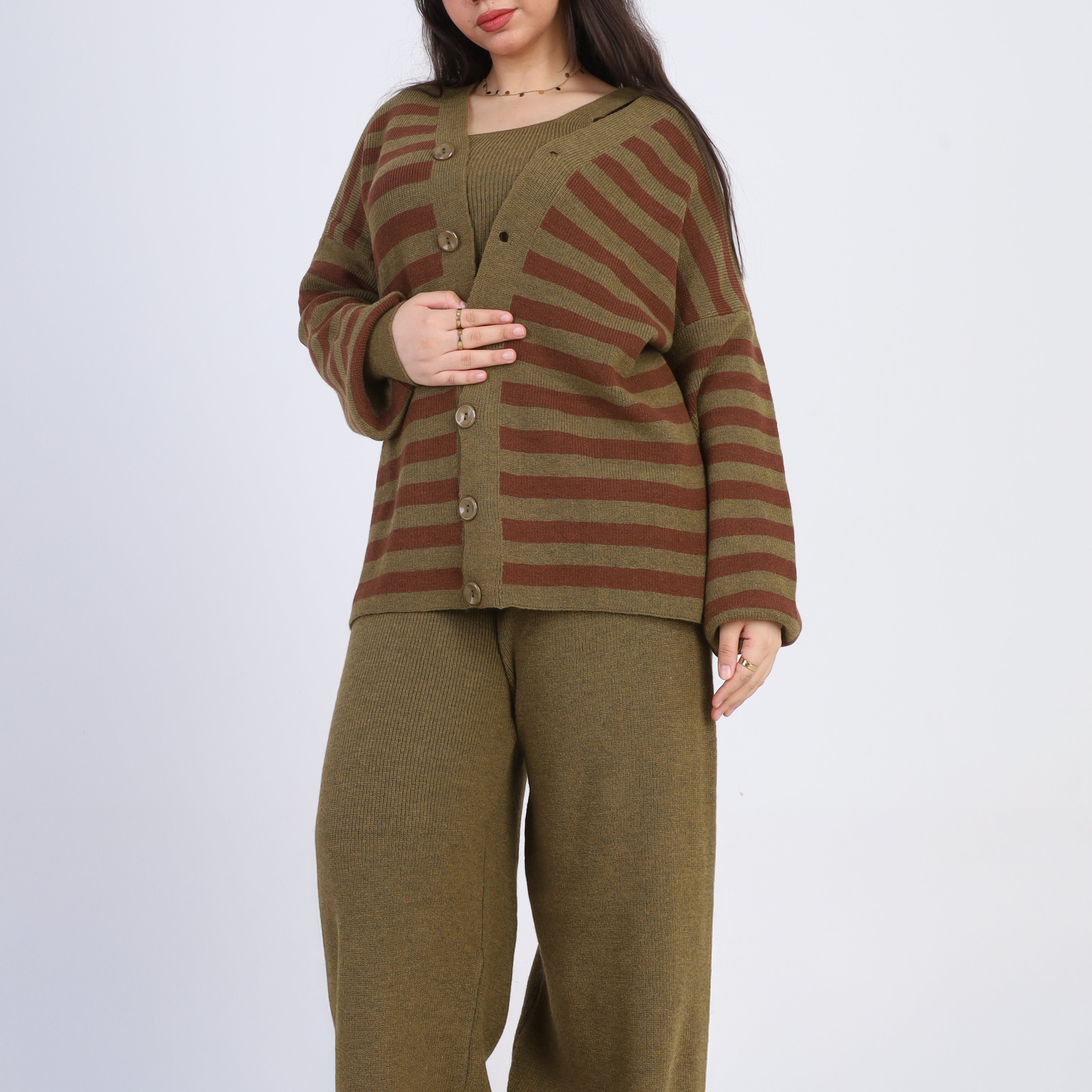 Three-Piece Striped Knit Set w16252743