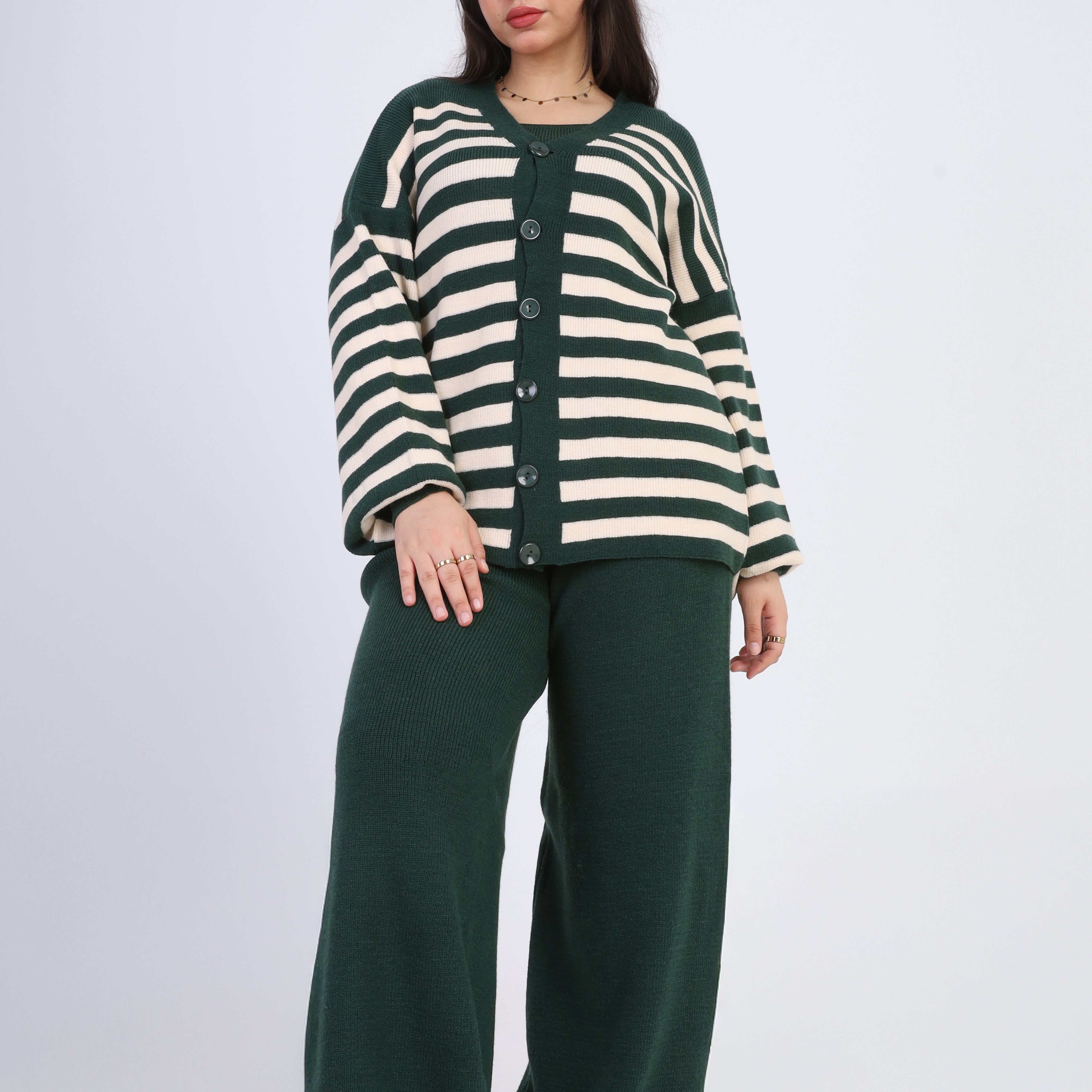 Three-Piece Striped Knit Set w16252743