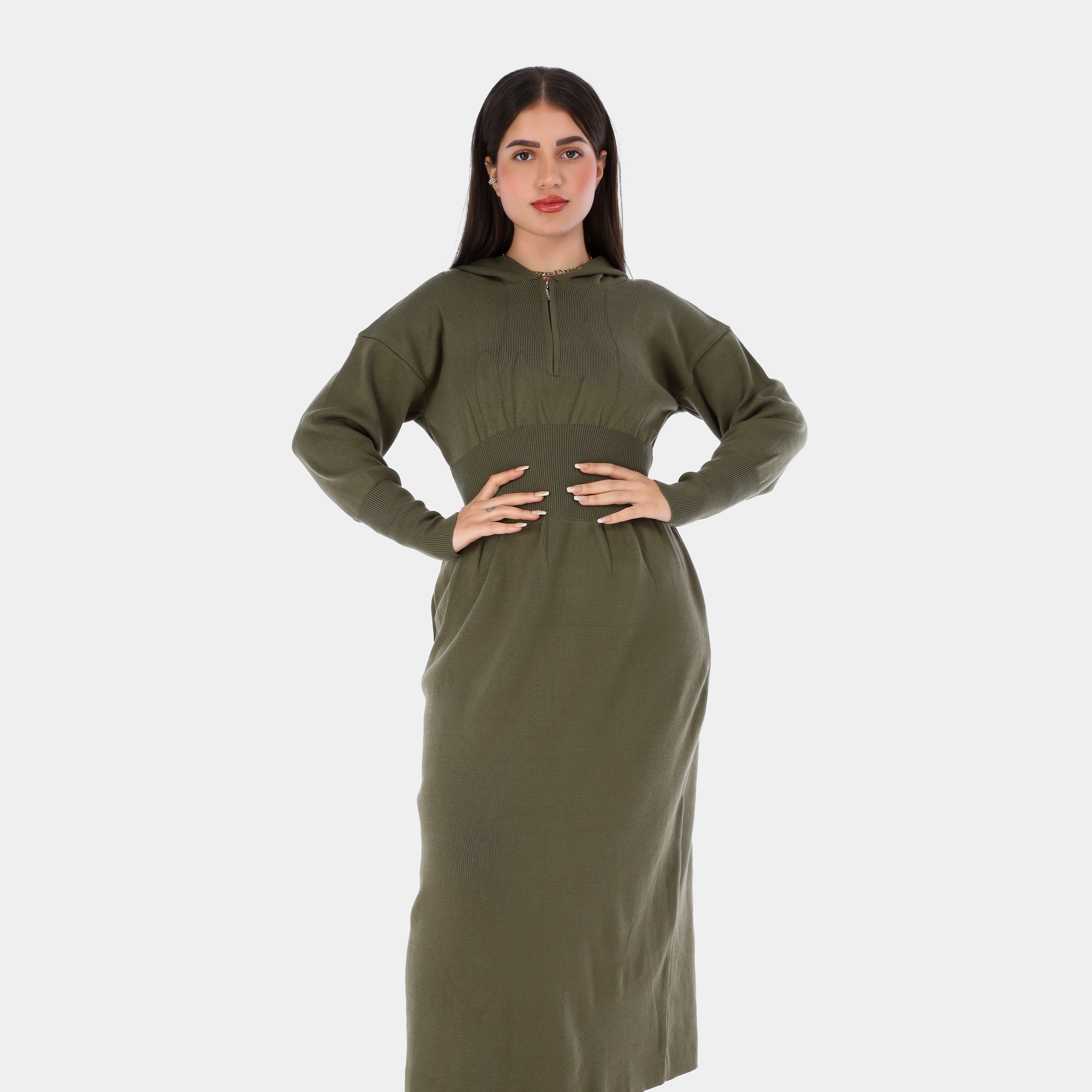 Hooded Knit Maxi Dress w16252778