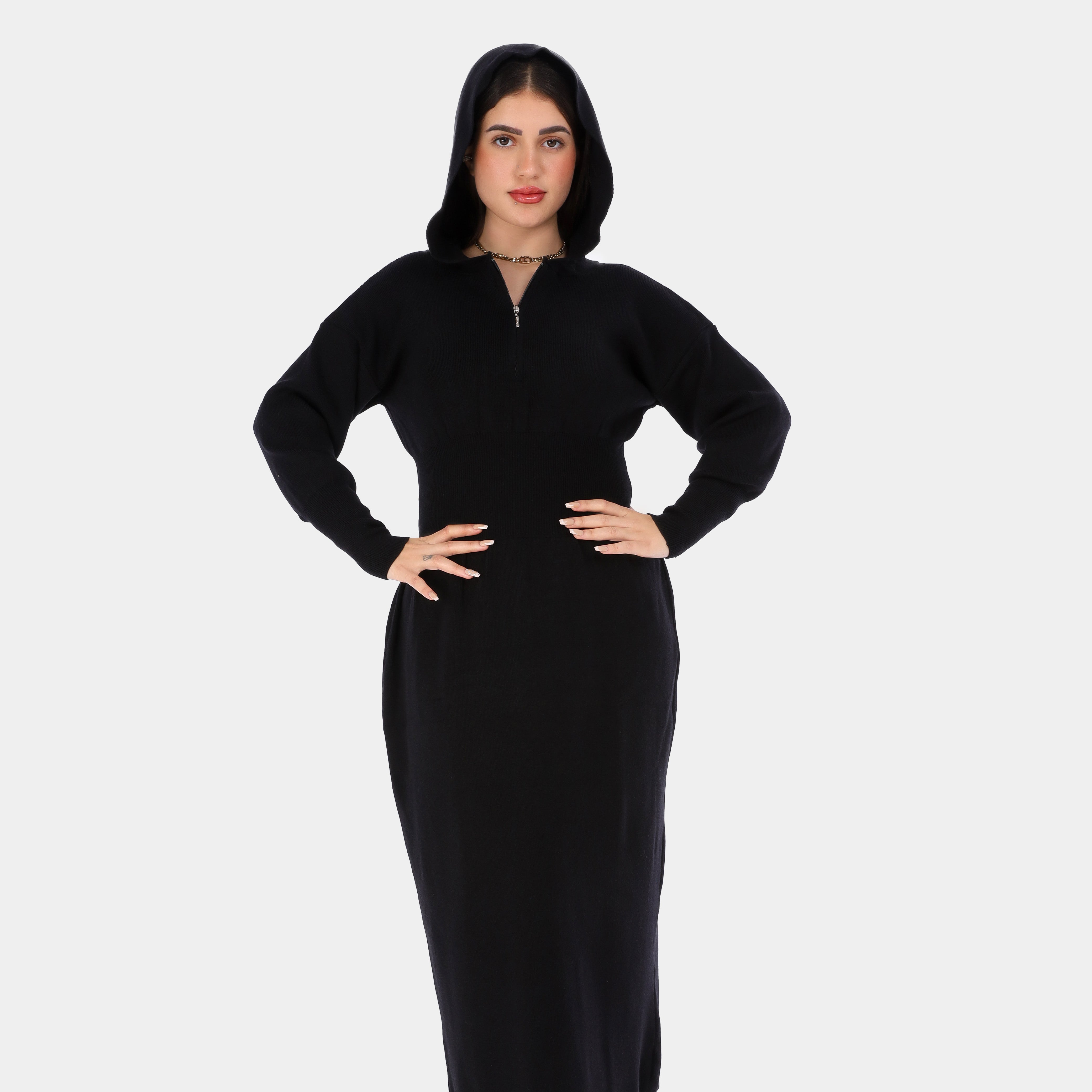 Hooded Knit Maxi Dress w16252778