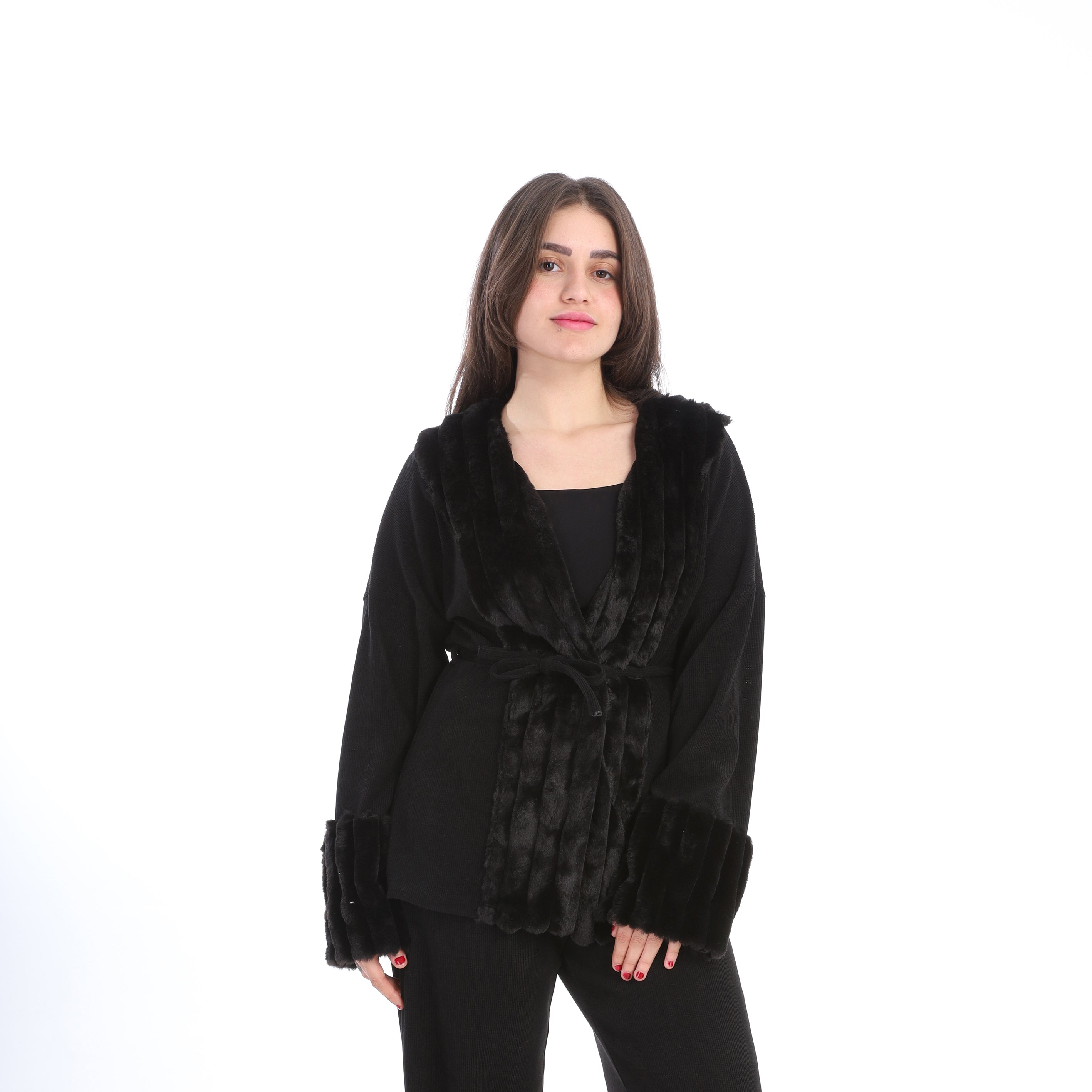 Elegant Lounge Set with Waist Tie w1626/323