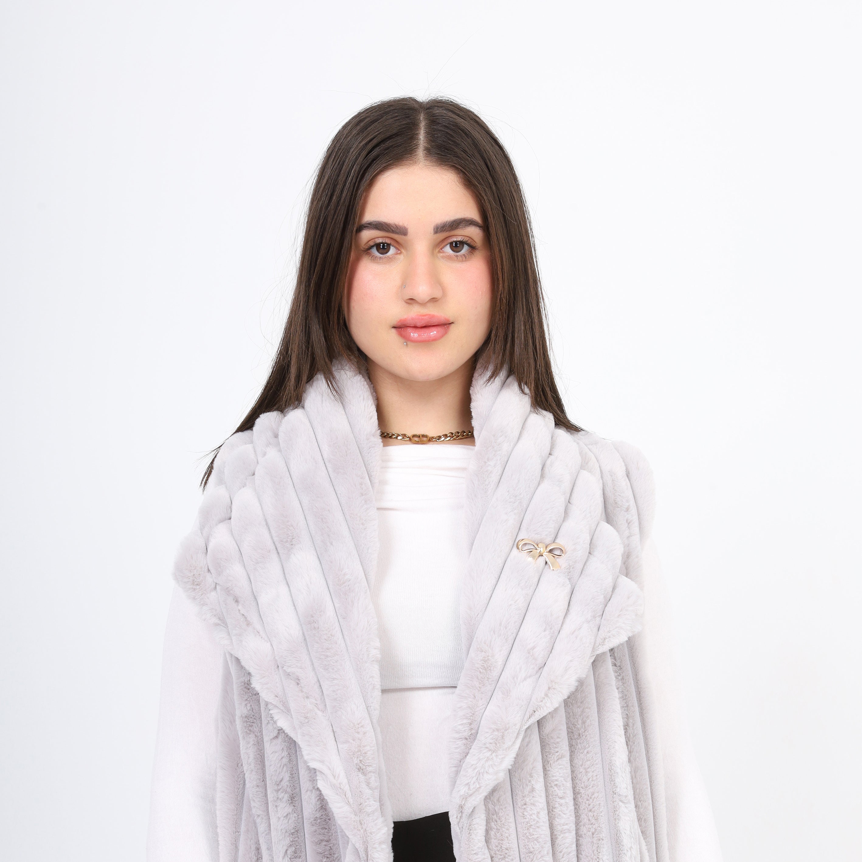 Sleeveless Faux Fur Puffer Vest w1626/345