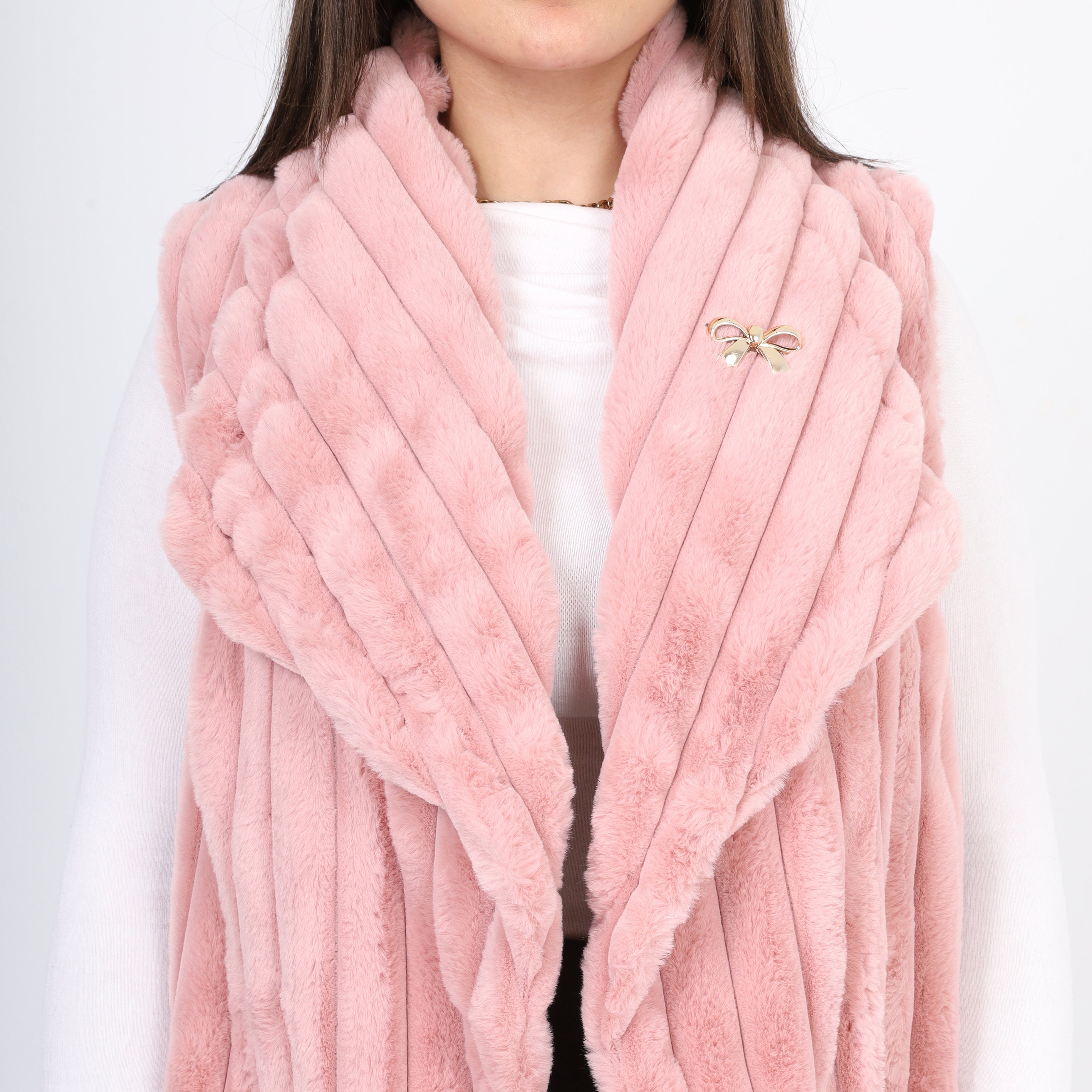 Sleeveless Faux Fur Puffer Vest w1626/345