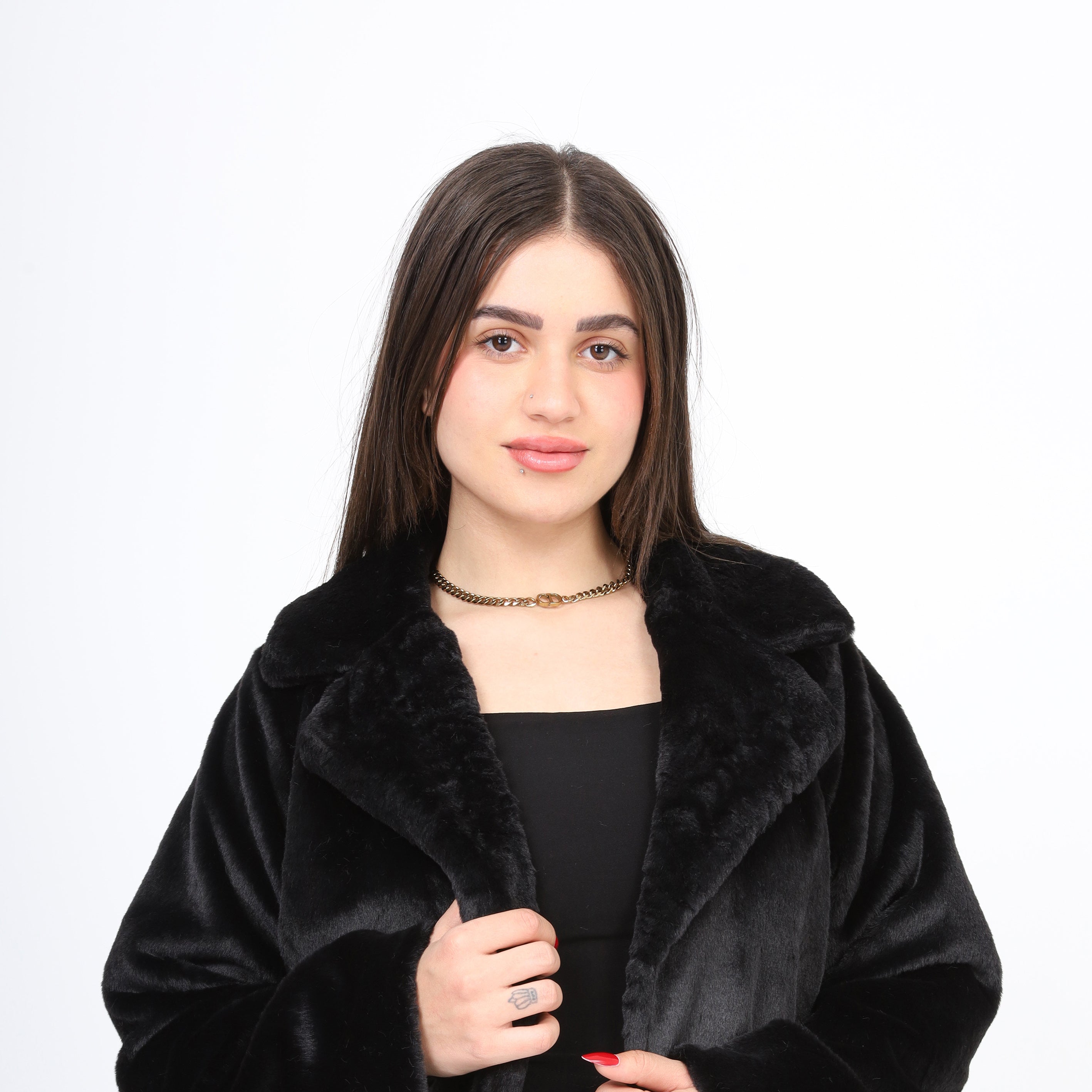 Faux Fur Jacket With Collar w1626/367