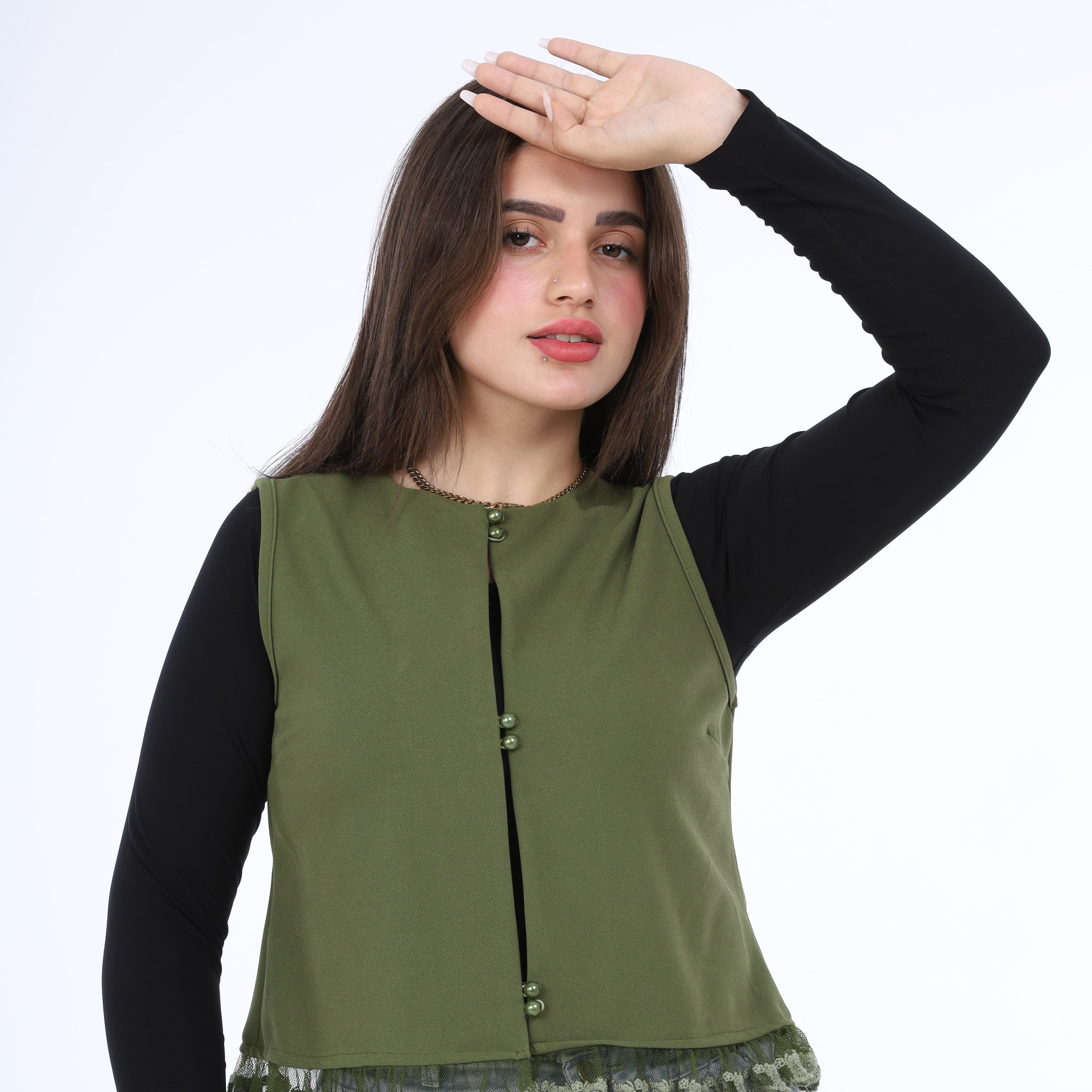 Sleeveless Knit Vest w162689