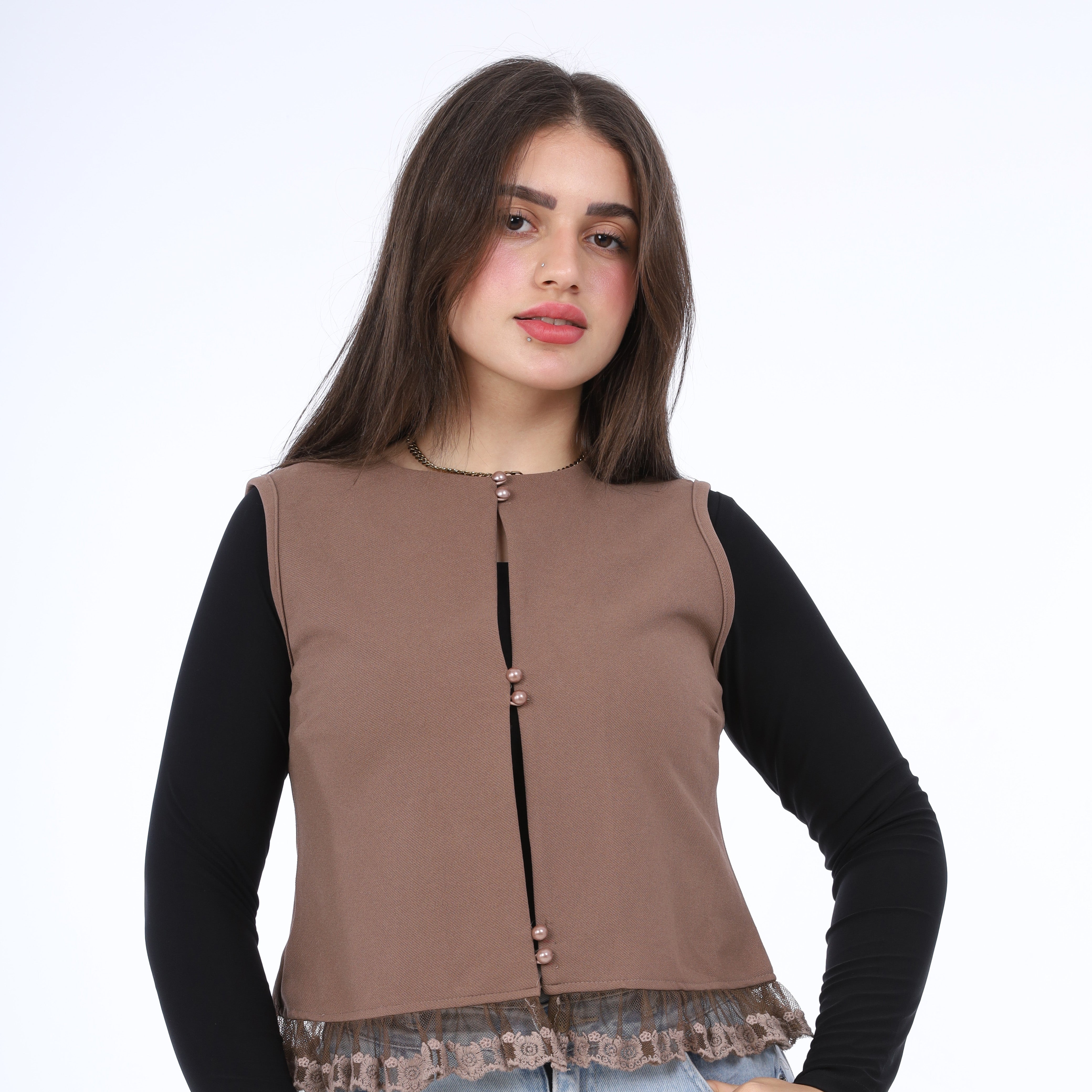 Sleeveless Knit Vest w162689