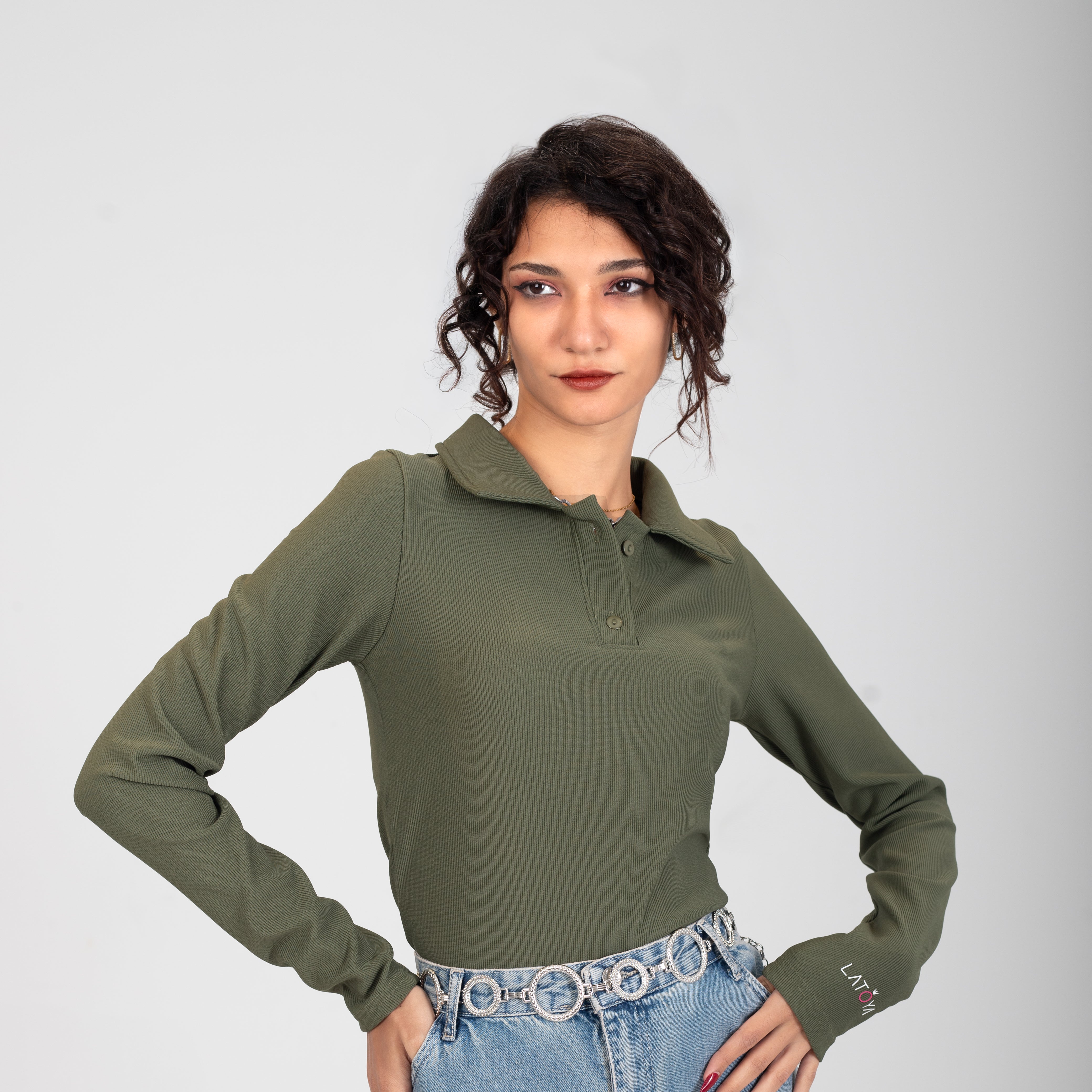 Ribbed Knit Crop Top w162729