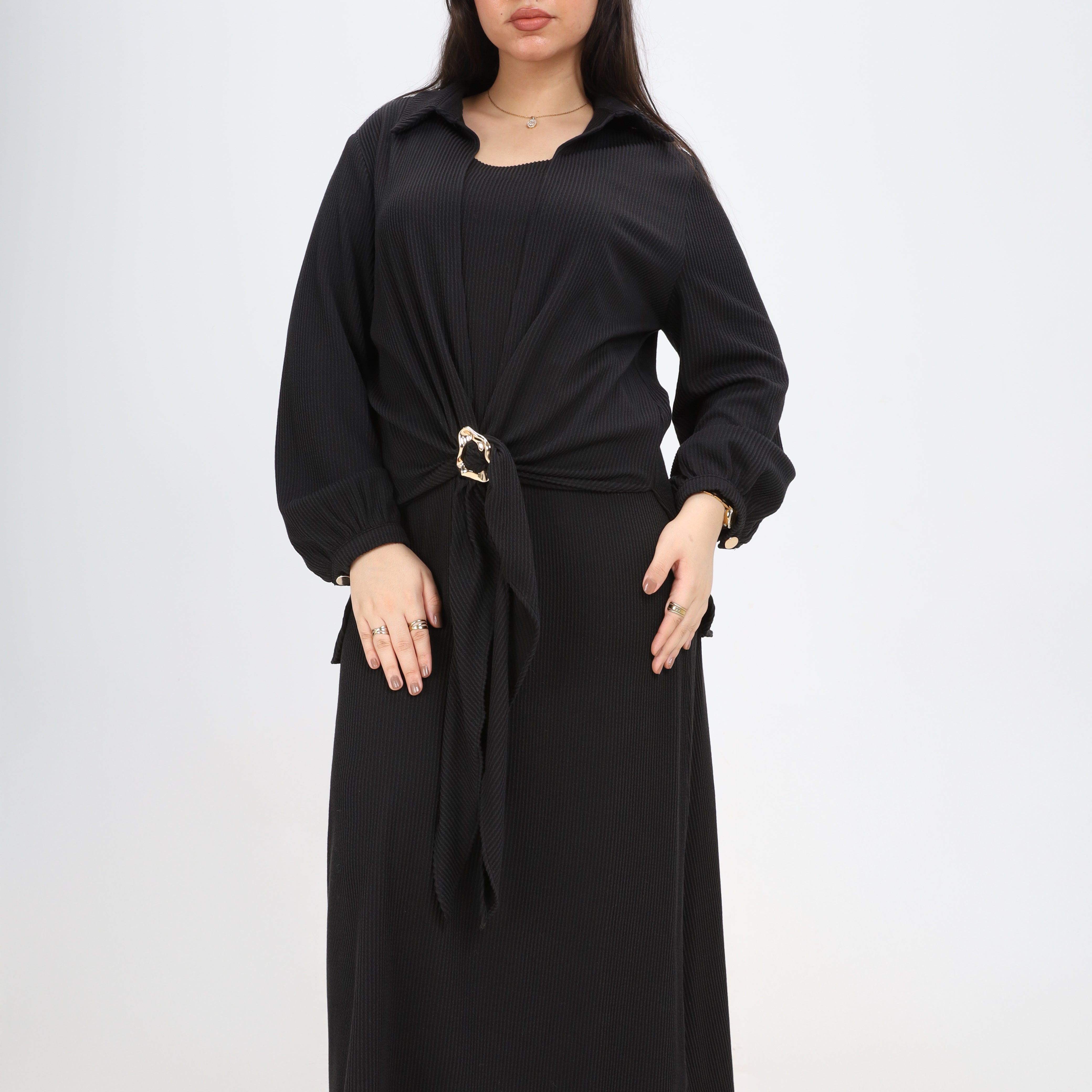 طقم فستان وسترة مع بروش w1629141