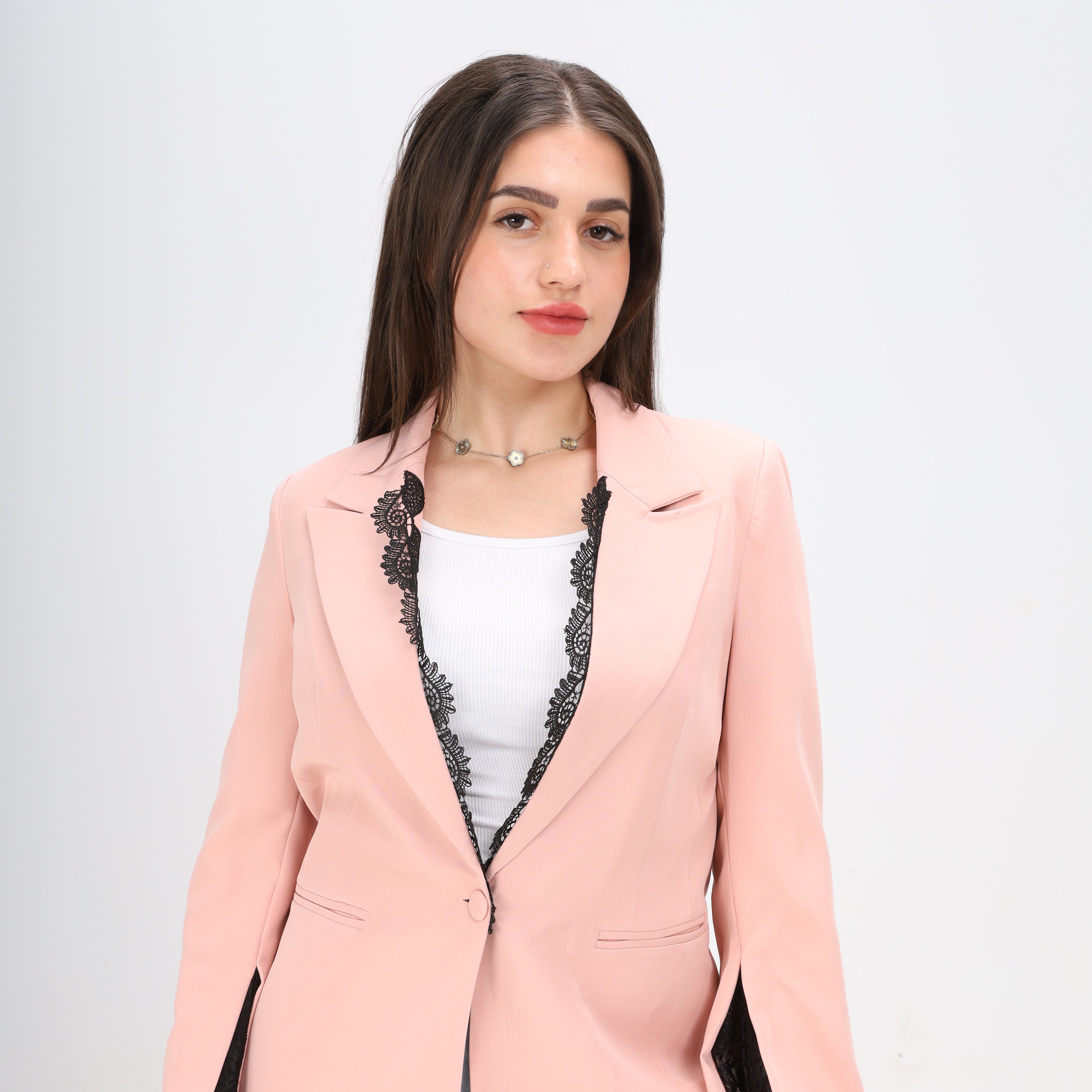Lace Trim Blazer w162953/1