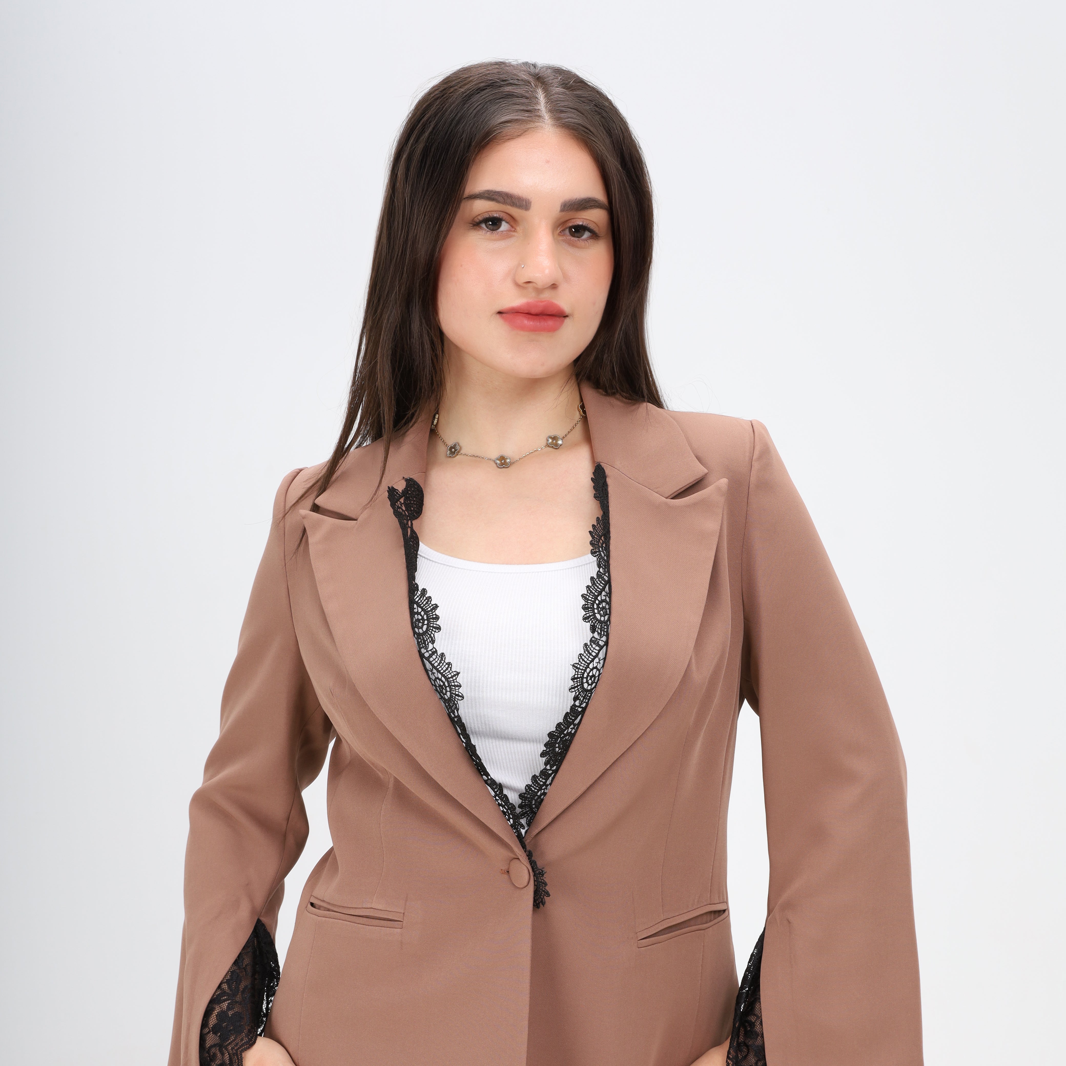 Lace Trim Blazer w162953/1