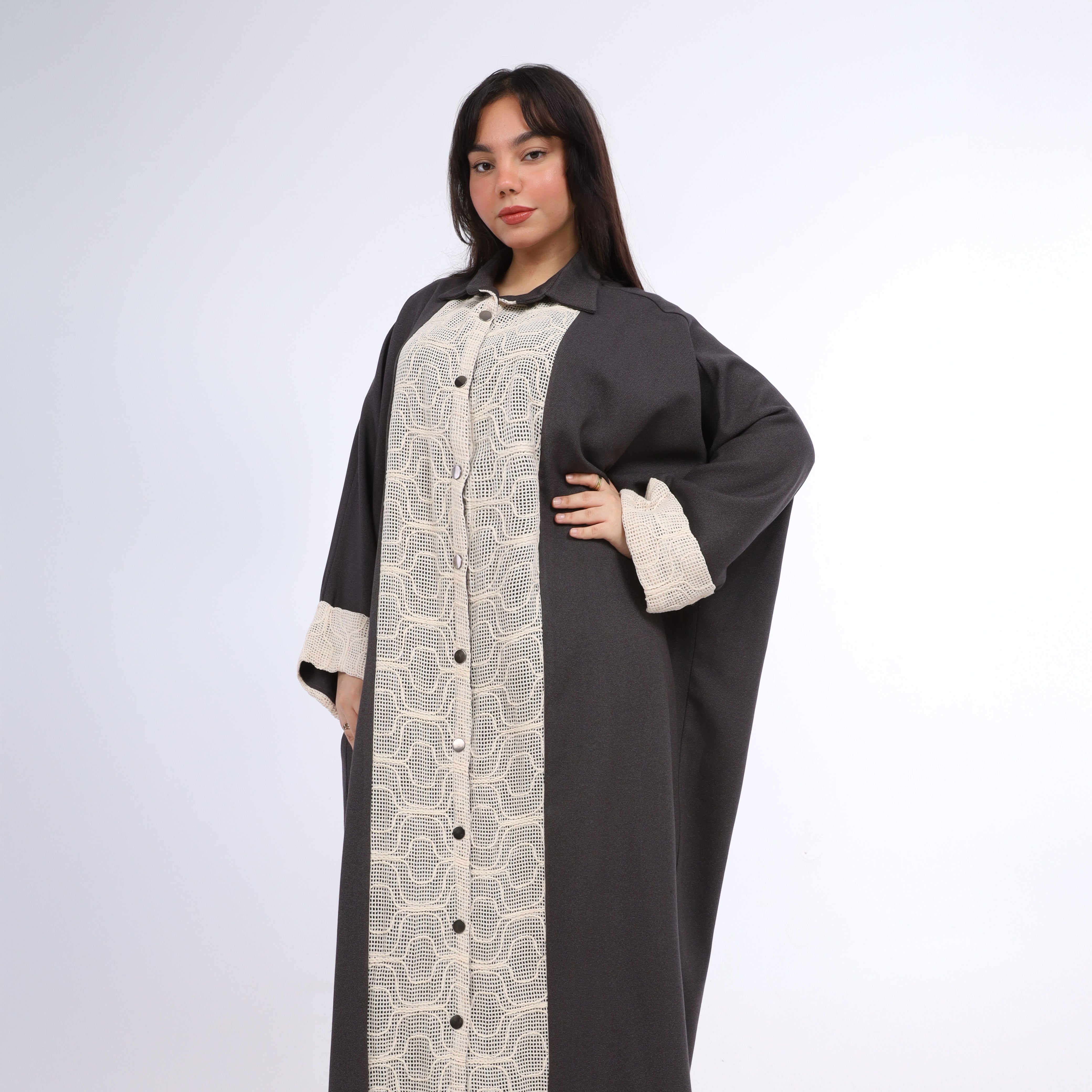 فستان أنيق بلوحة أمامية من الدانتيل w162995