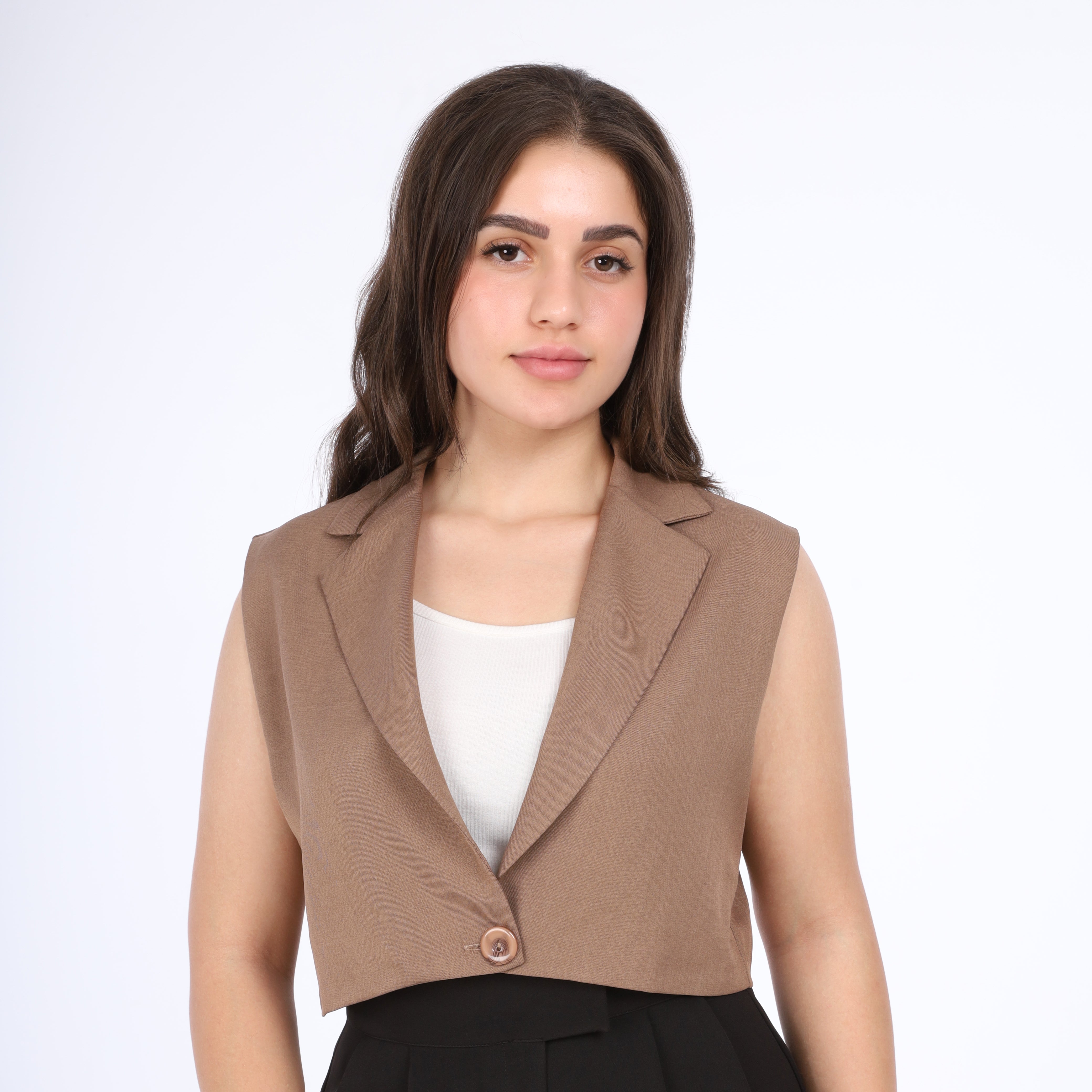 Sleeveless Blazer Style Vest w163038