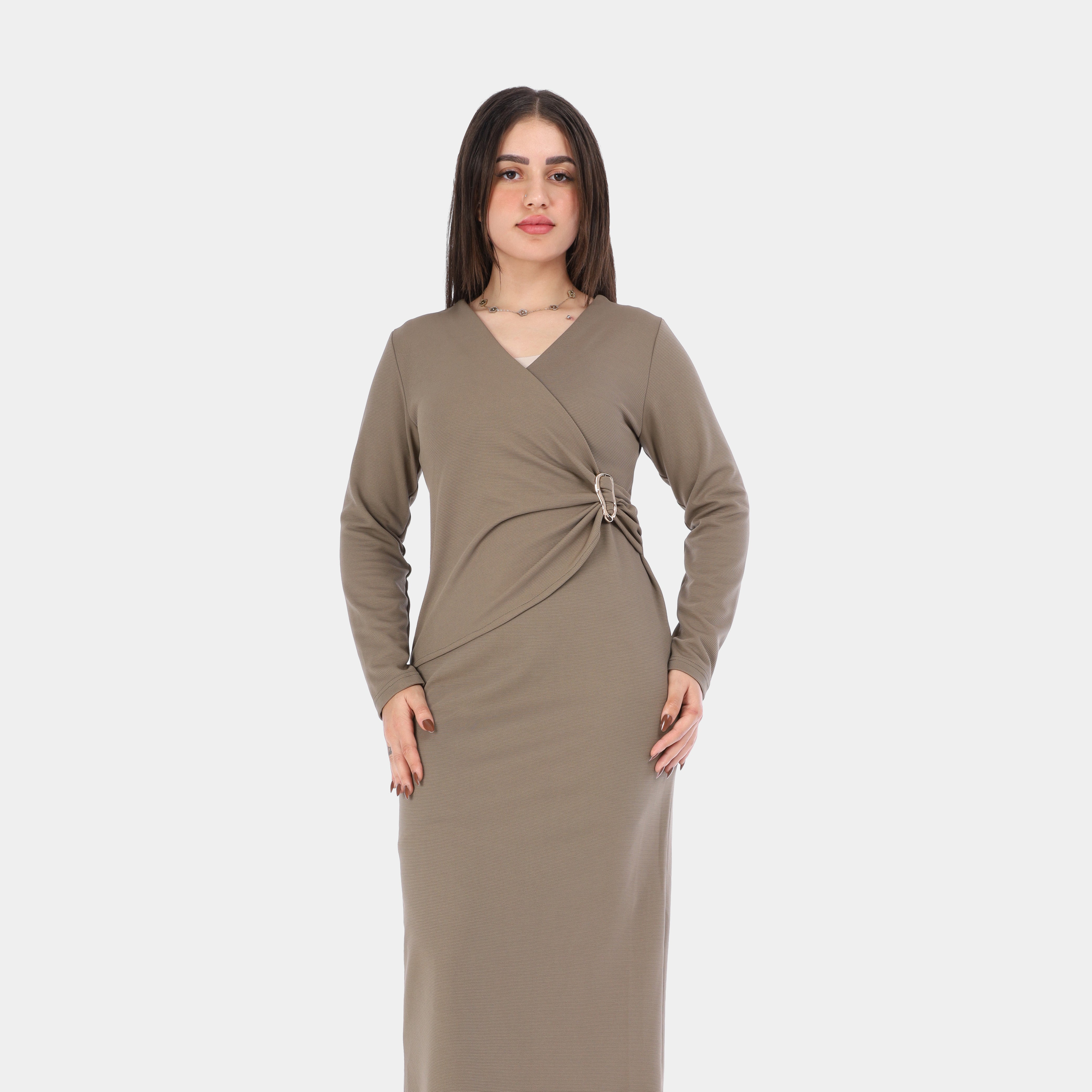 Elegance wrap Dress with ring waist w1631/346