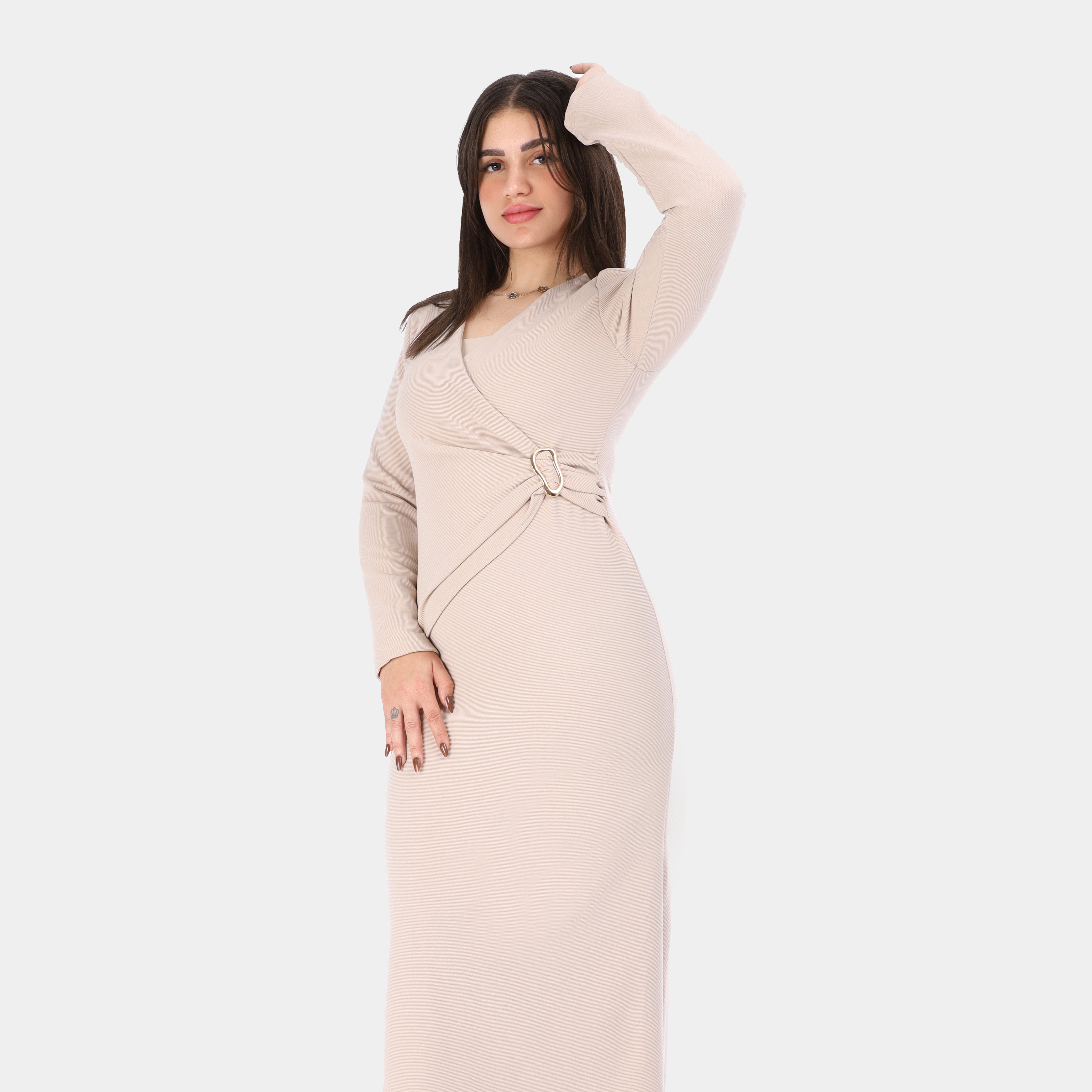 Elegance wrap Dress with ring waist w1631/346