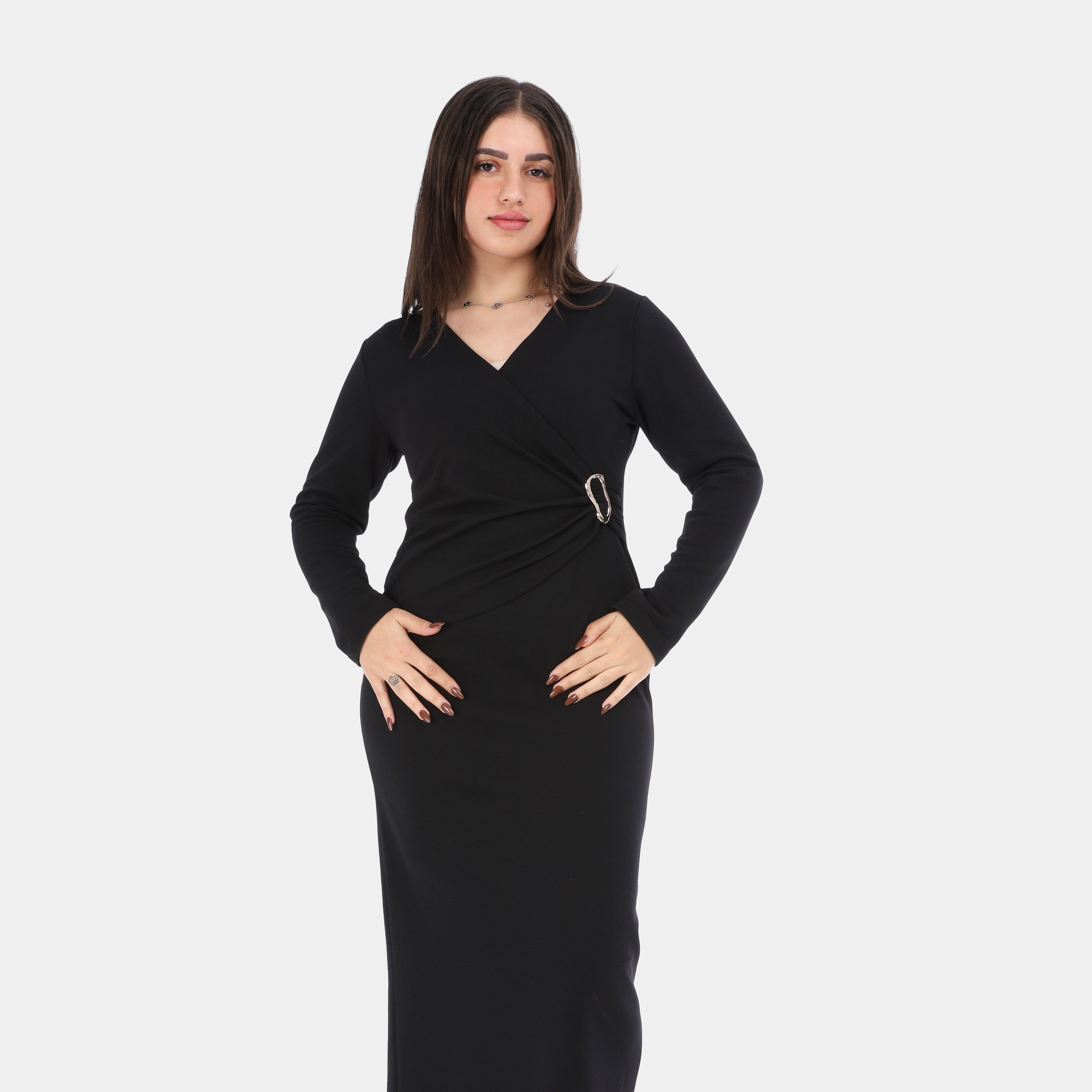 Elegance wrap Dress with ring waist w1631/346