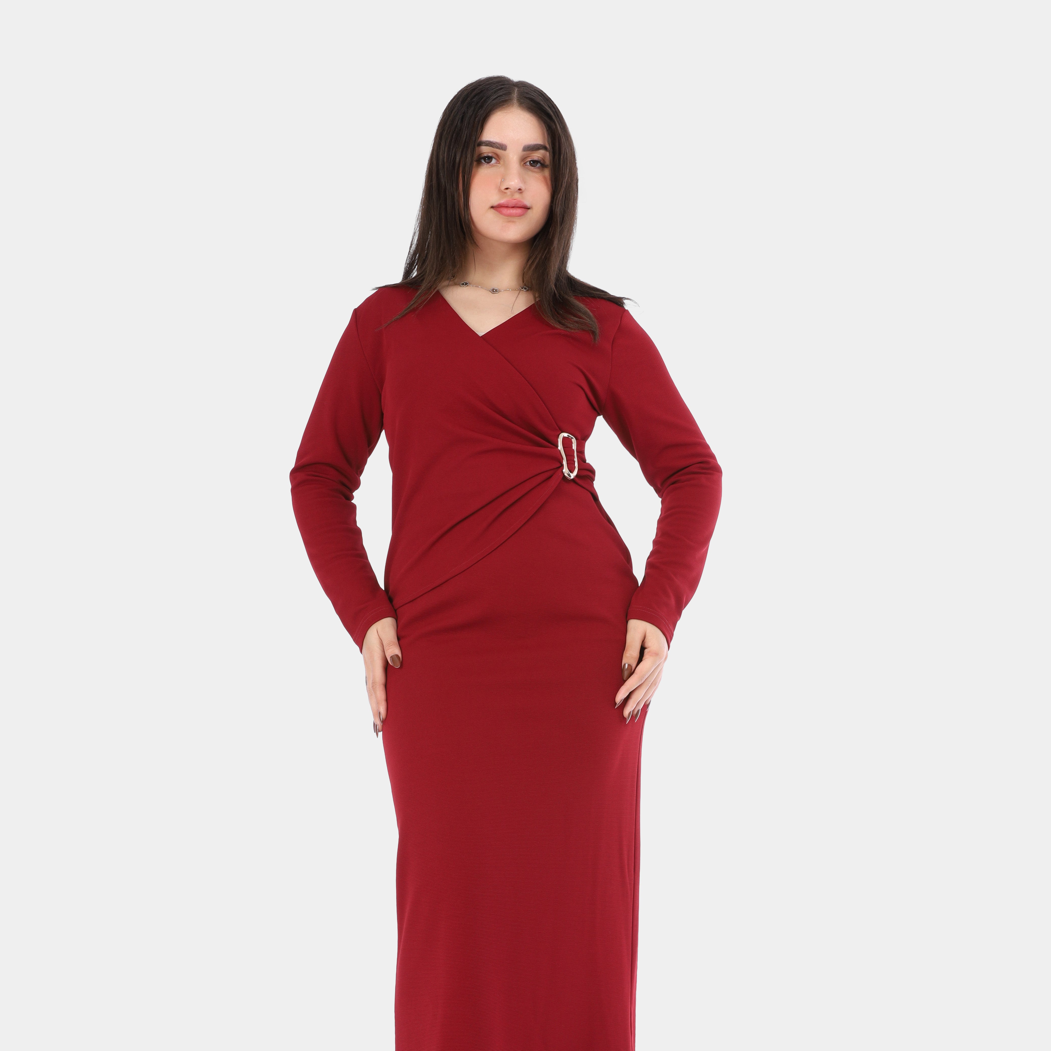 Elegance wrap Dress with ring waist w1631/346