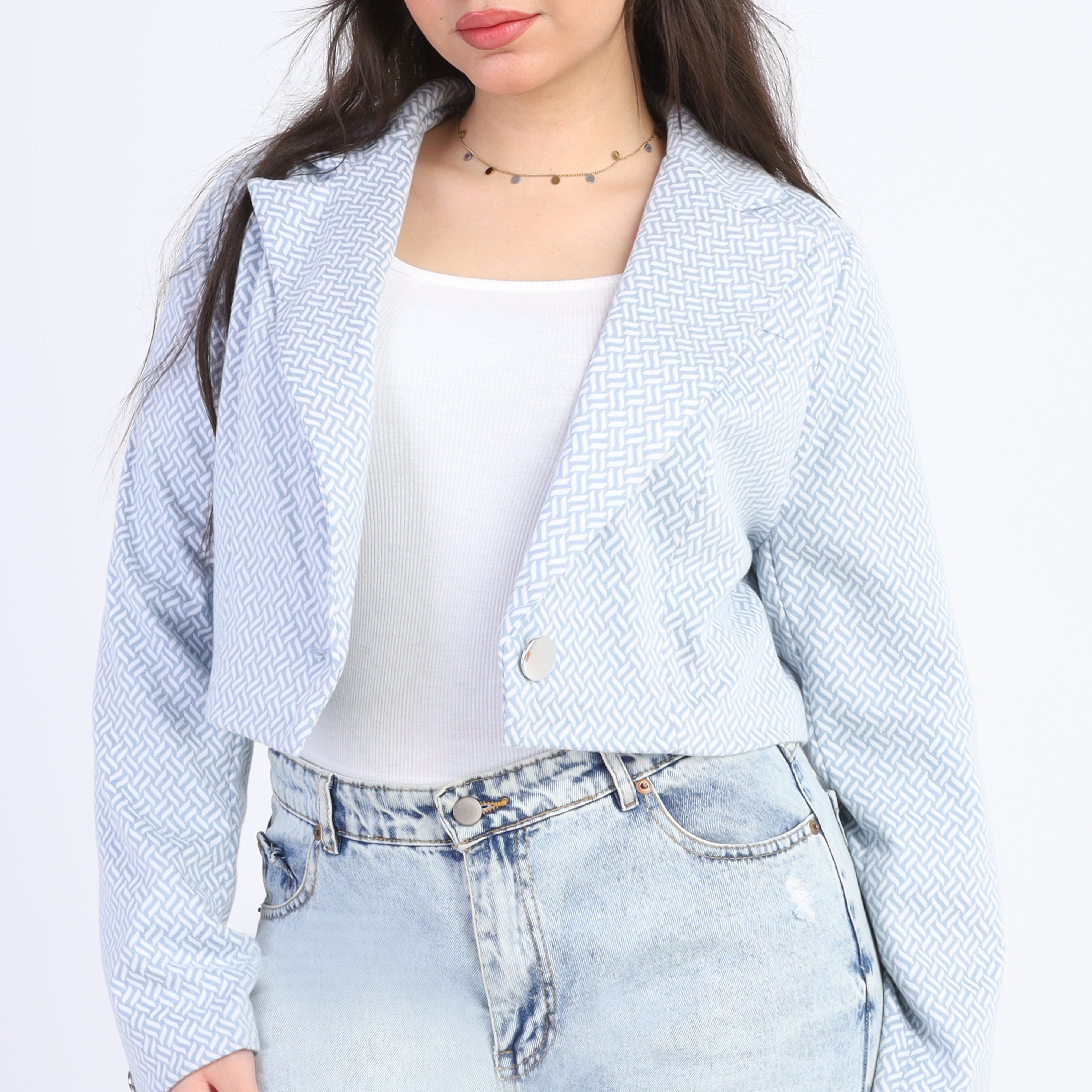 Cropped Geometric Blazer w163111/1