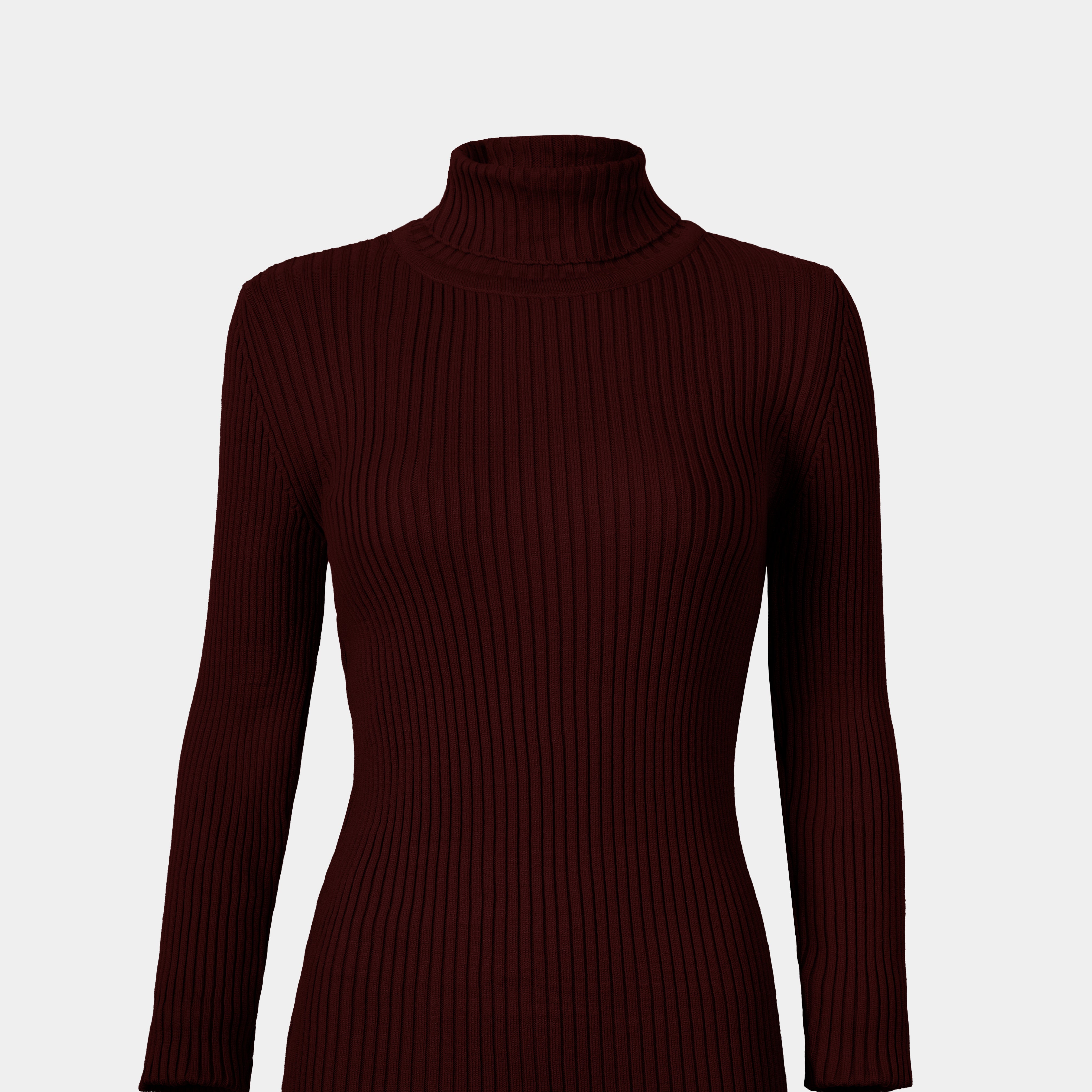 Ribbed Knit Turtleneck Basic Top w16321