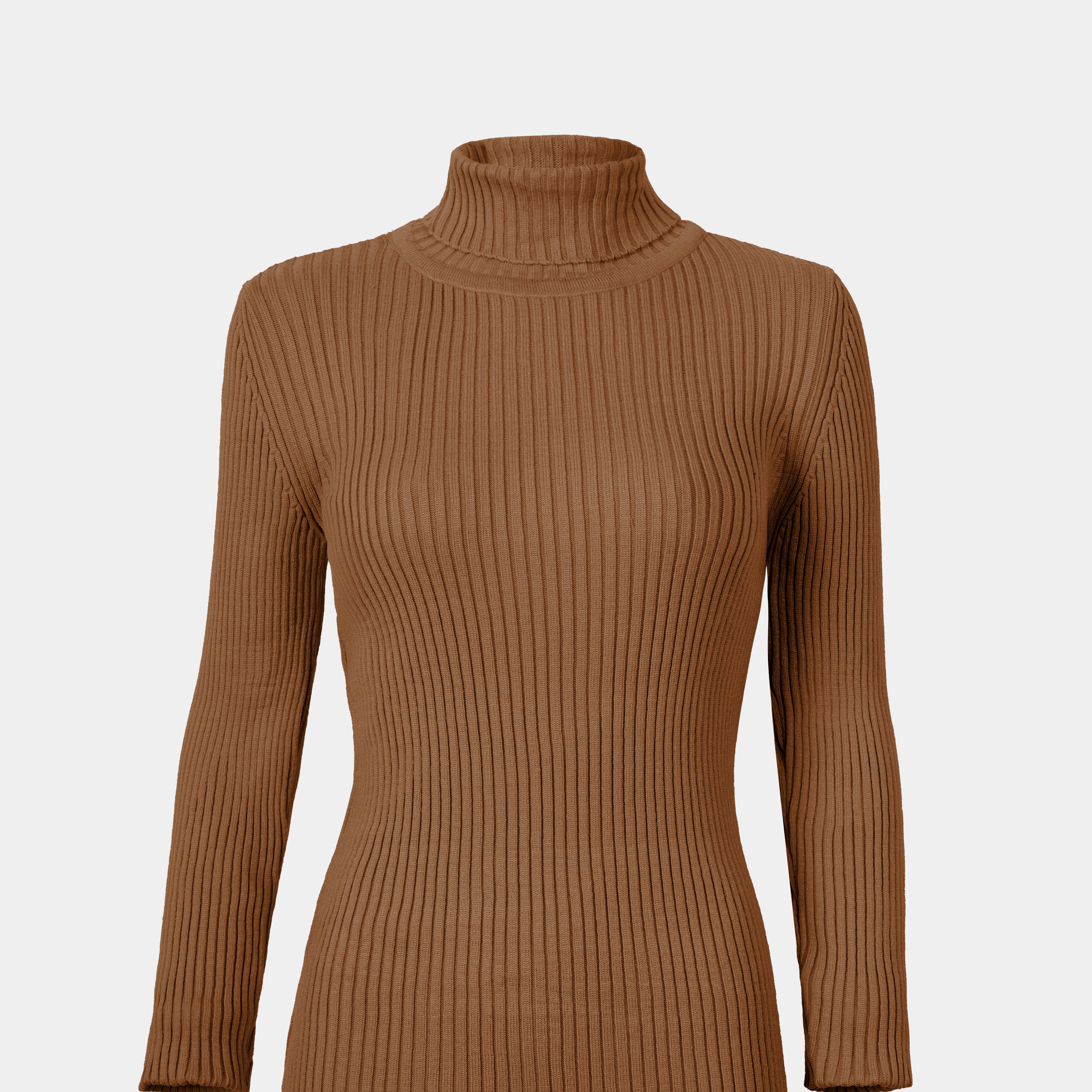Ribbed Knit Turtleneck Basic Top w16321