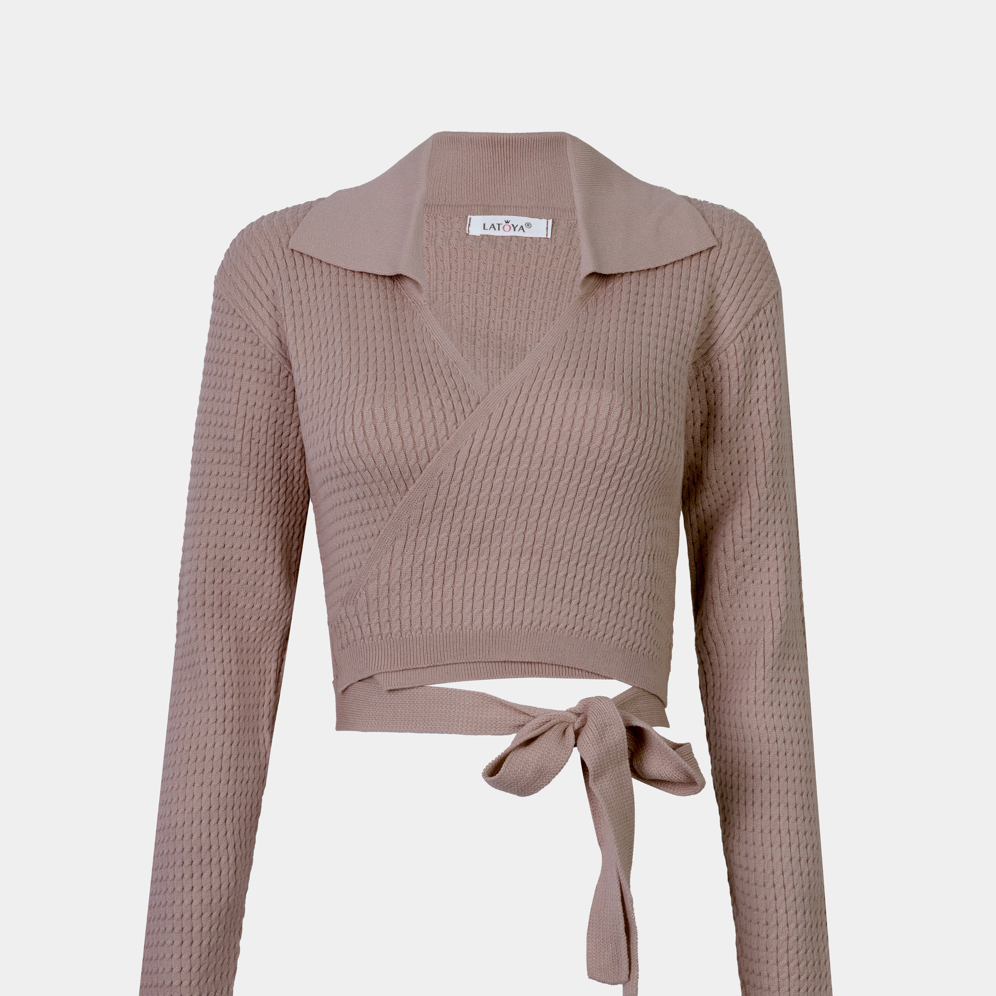 Wrap Ribbed Knit Sweater w16324