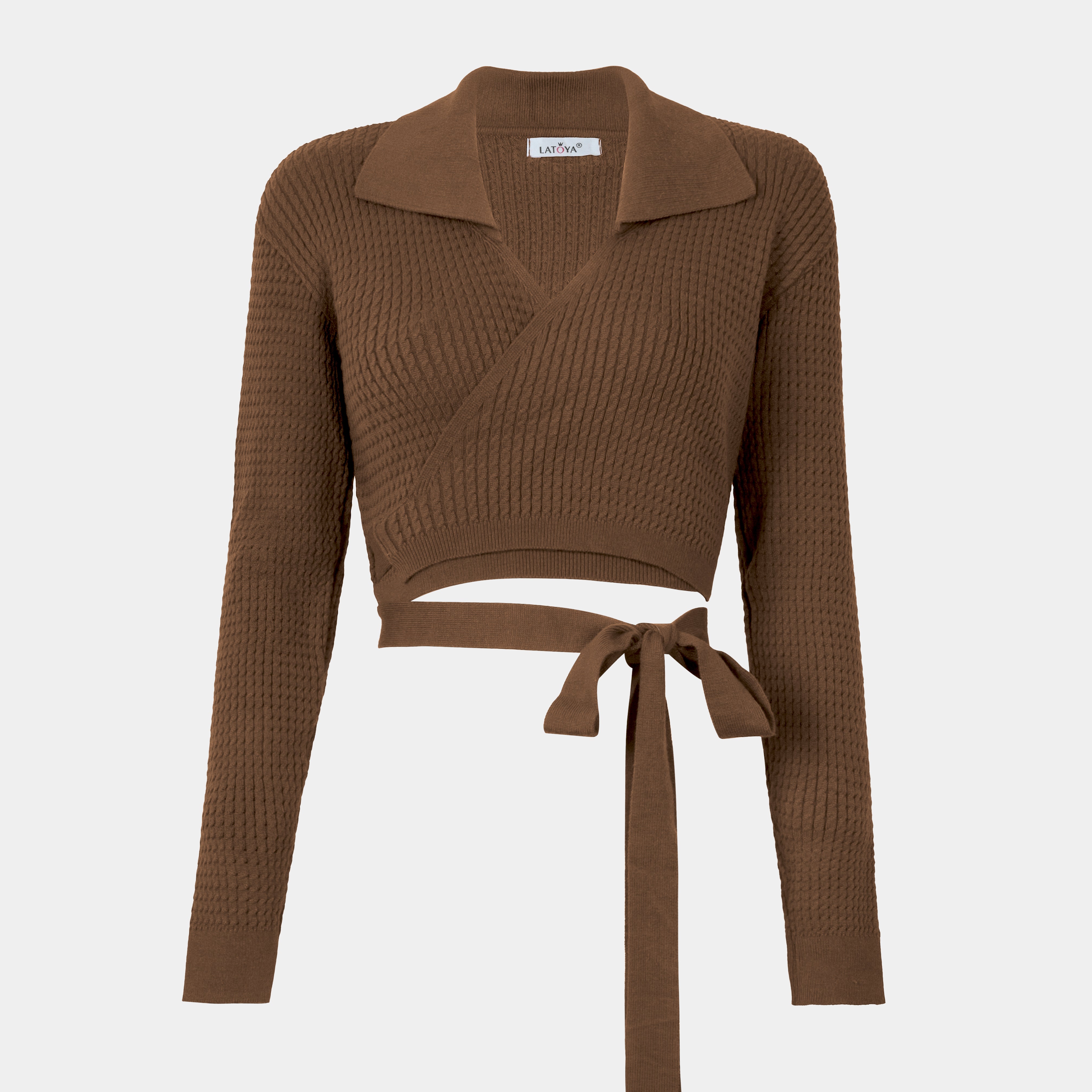 Wrap Ribbed Knit Sweater w16324