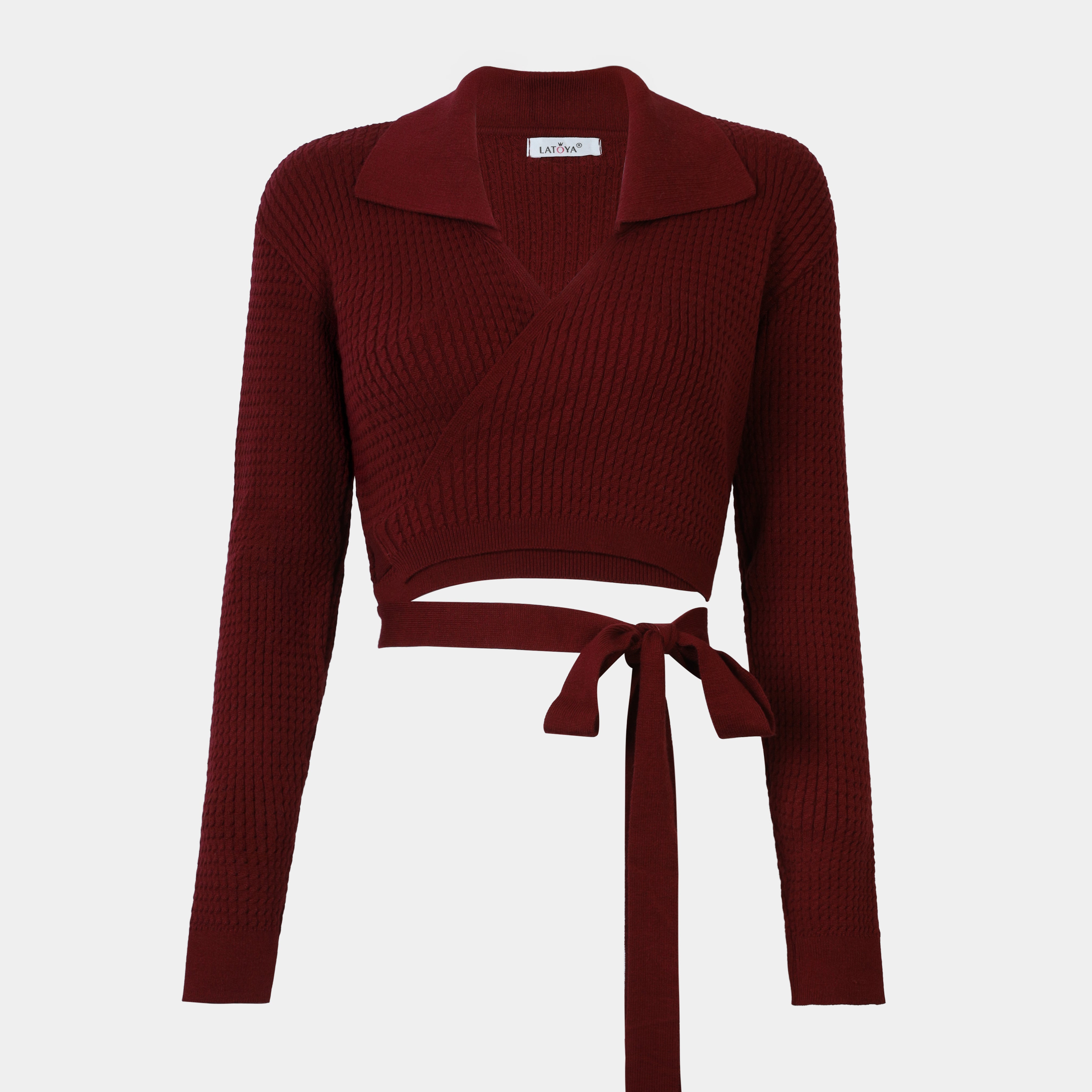 Wrap Ribbed Knit Sweater w16324