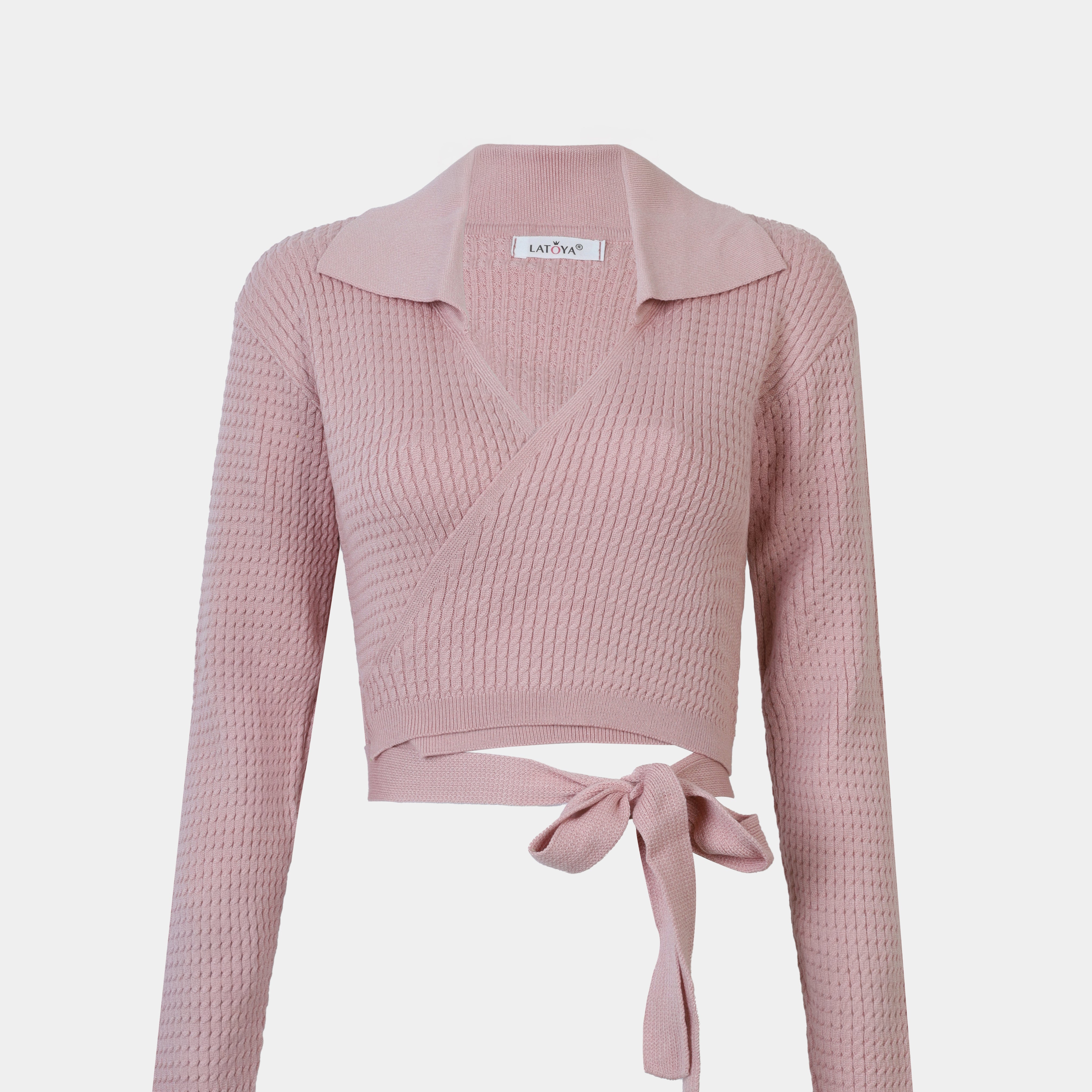 Wrap Ribbed Knit Sweater w16324