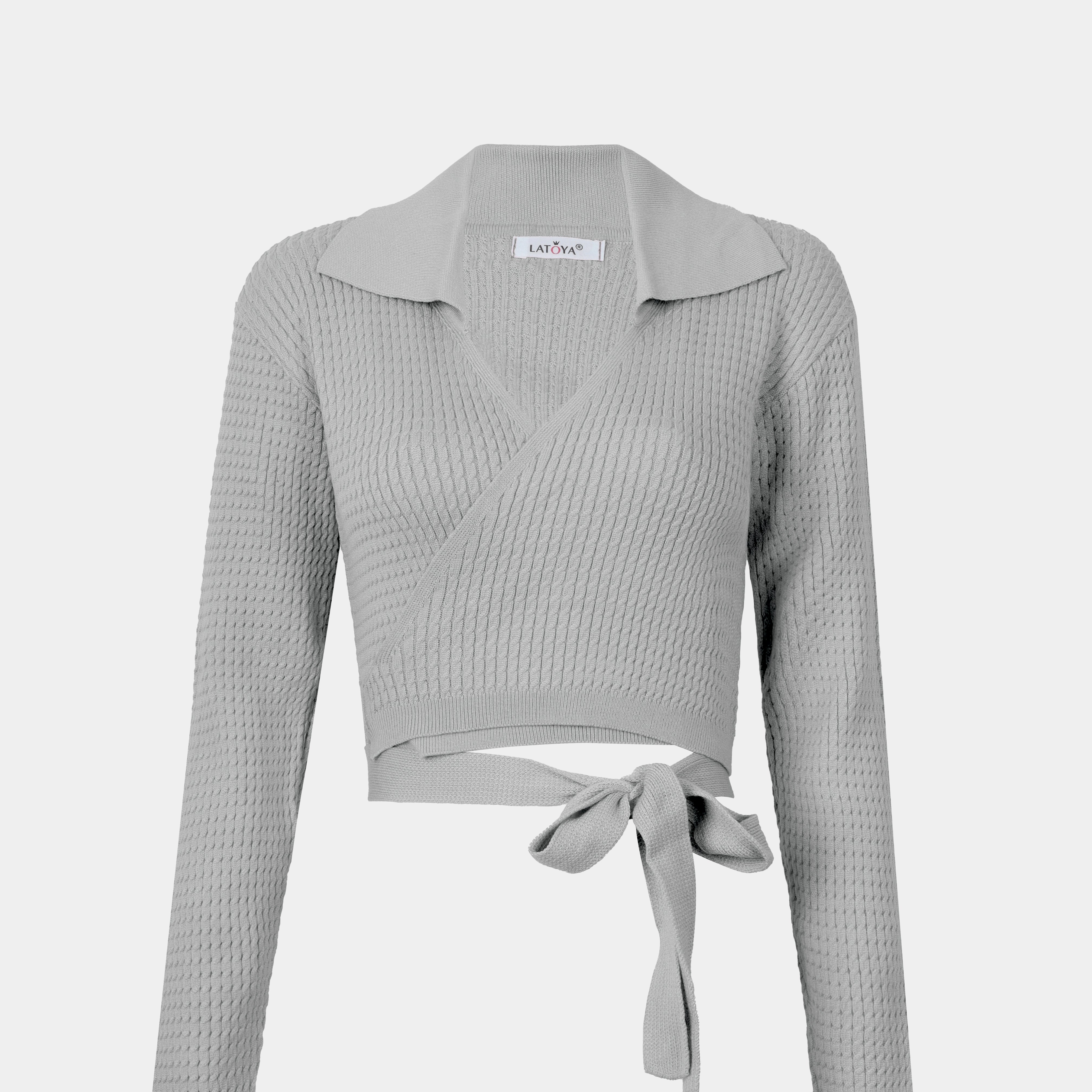 Wrap Ribbed Knit Sweater w16324