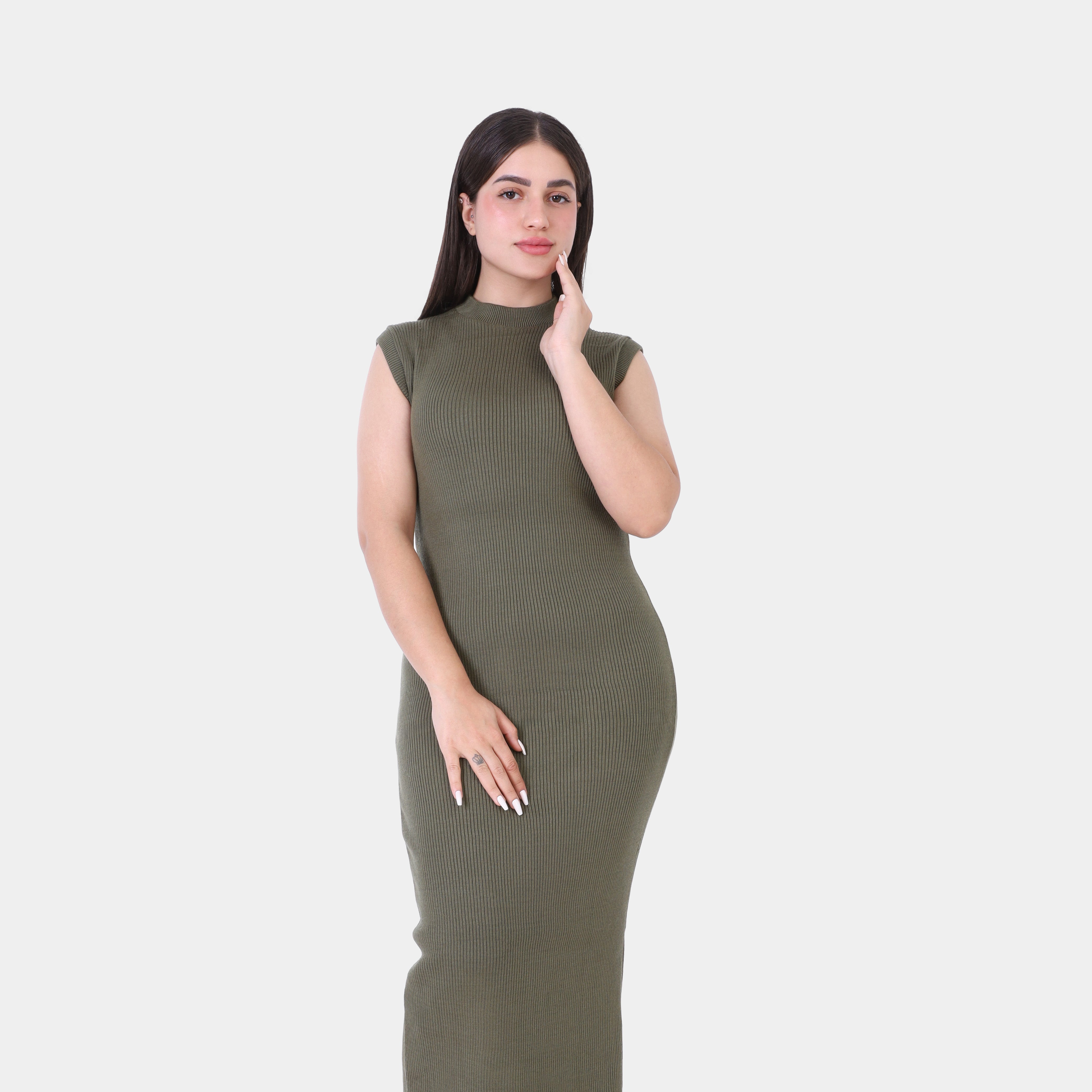 Sleeveless Bodycon Midi Dress w163287