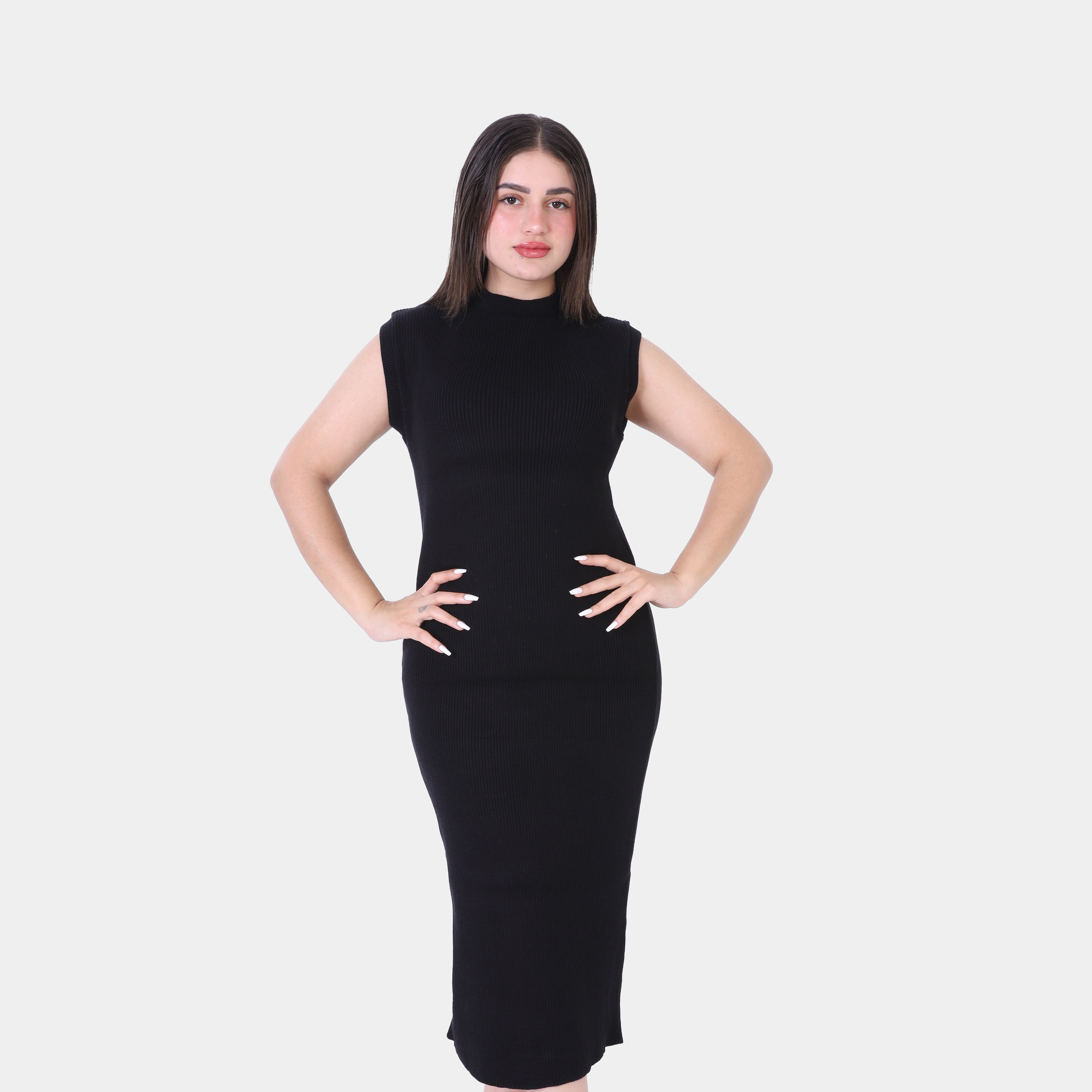 Sleeveless Bodycon Midi Dress w163287