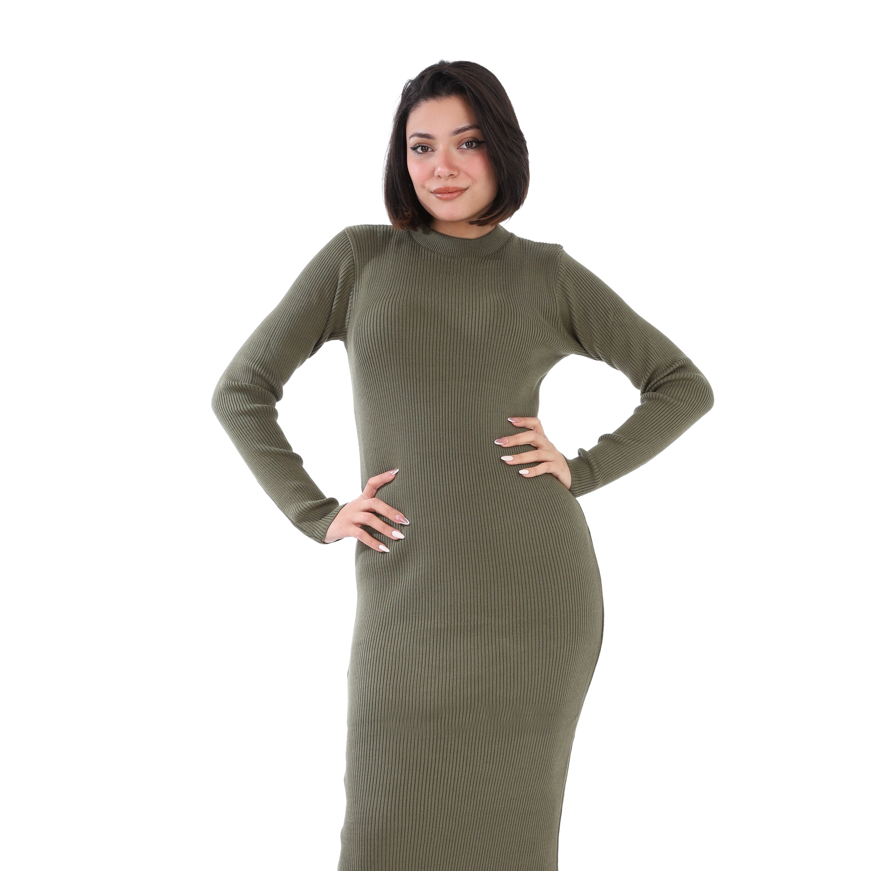Ribbed Bodycon Midi Dress w163288
