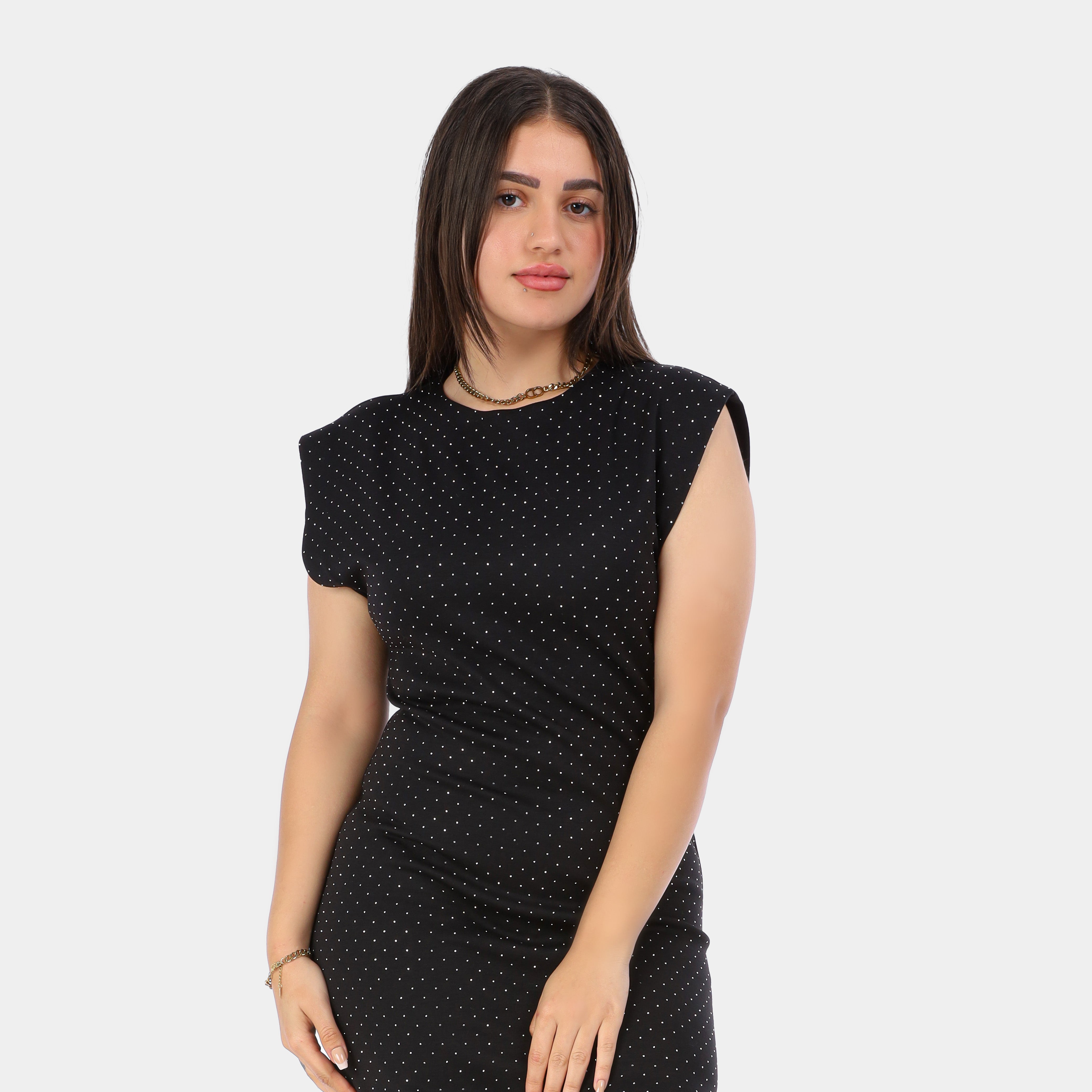 Beaded Cap Sleeve Mini Dress w1634/291