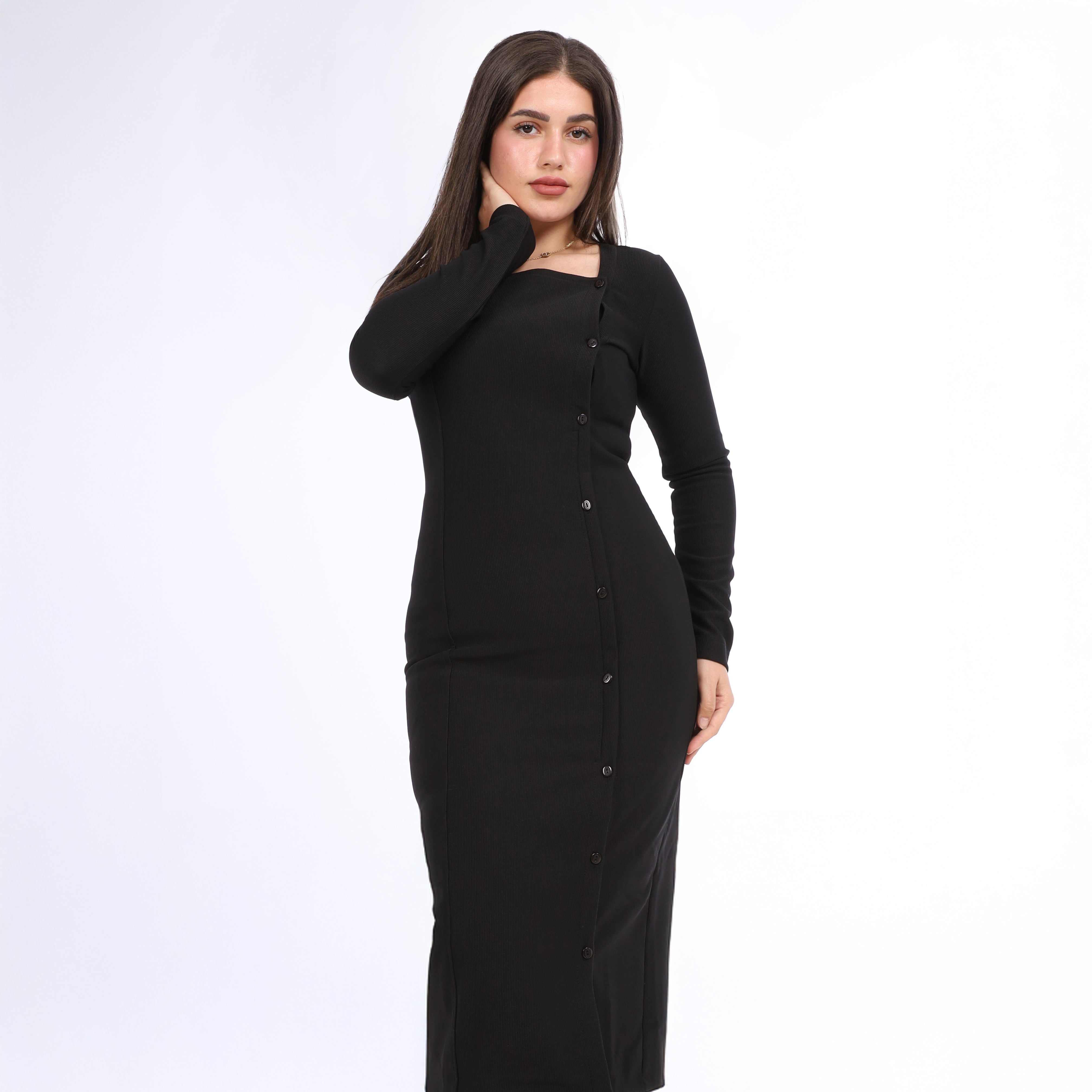 Square-Neck Midi Dress w1645110