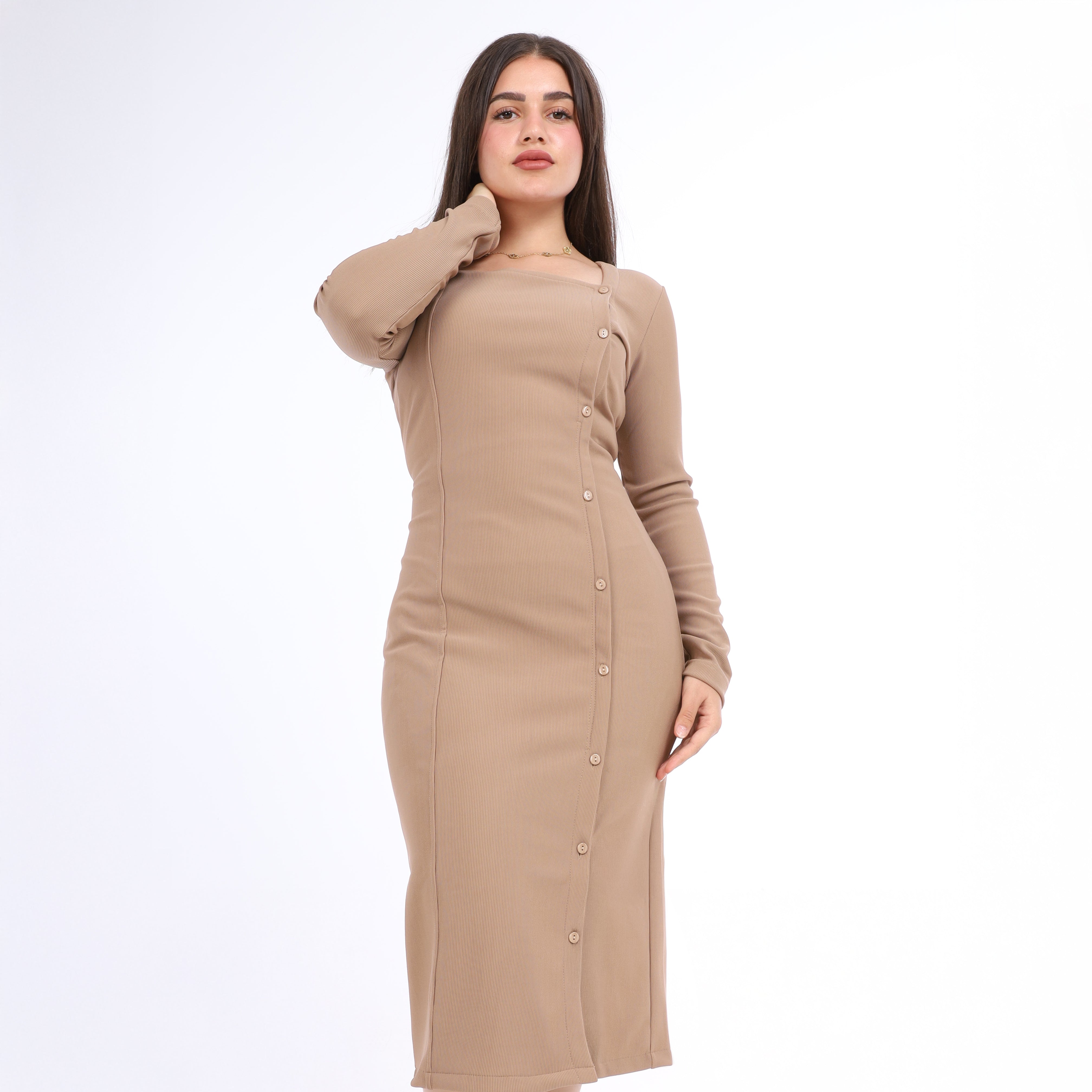 Square-Neck Midi Dress w1645110
