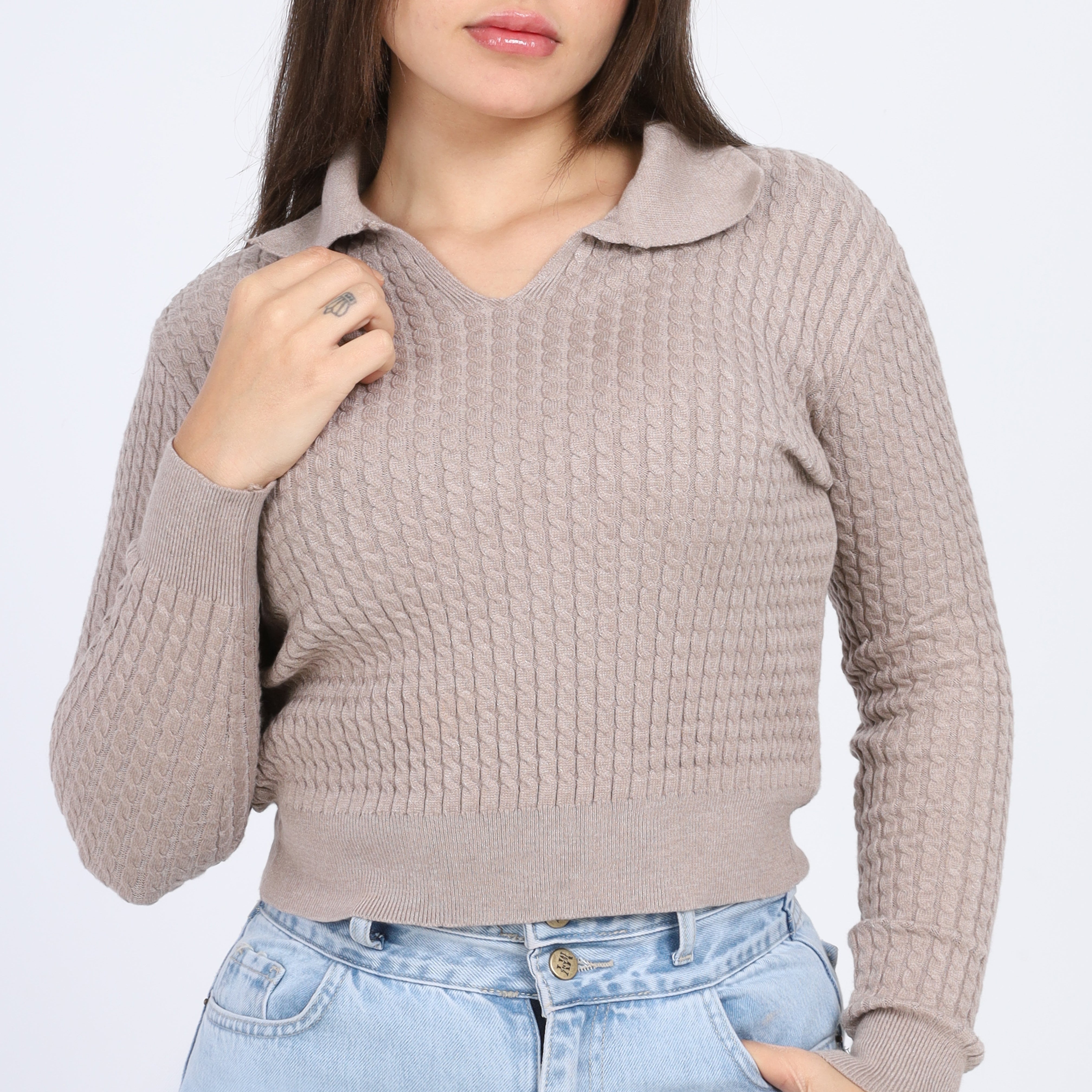 Chic Collar Knit sweater w164644