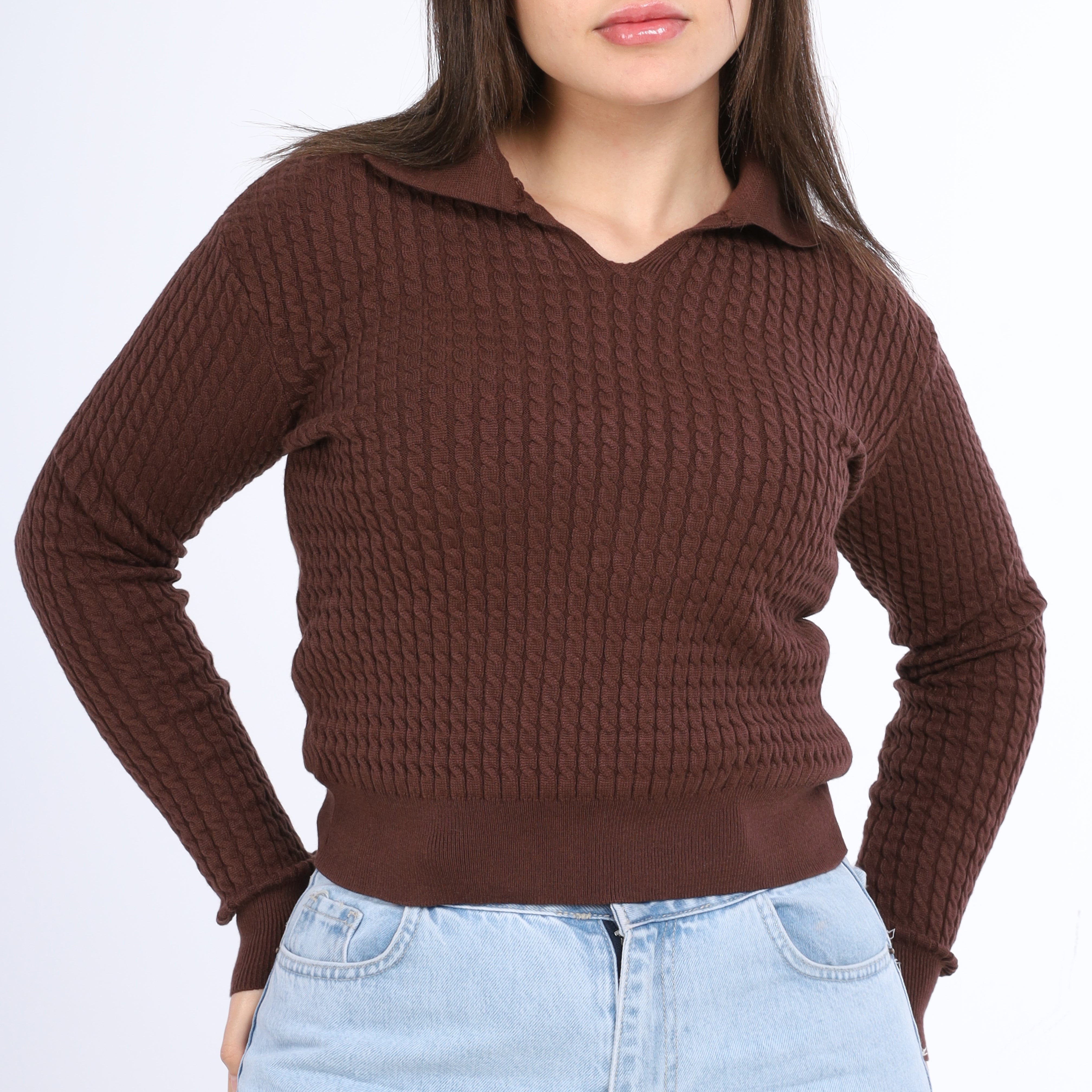 Chic Collar Knit sweater w164644