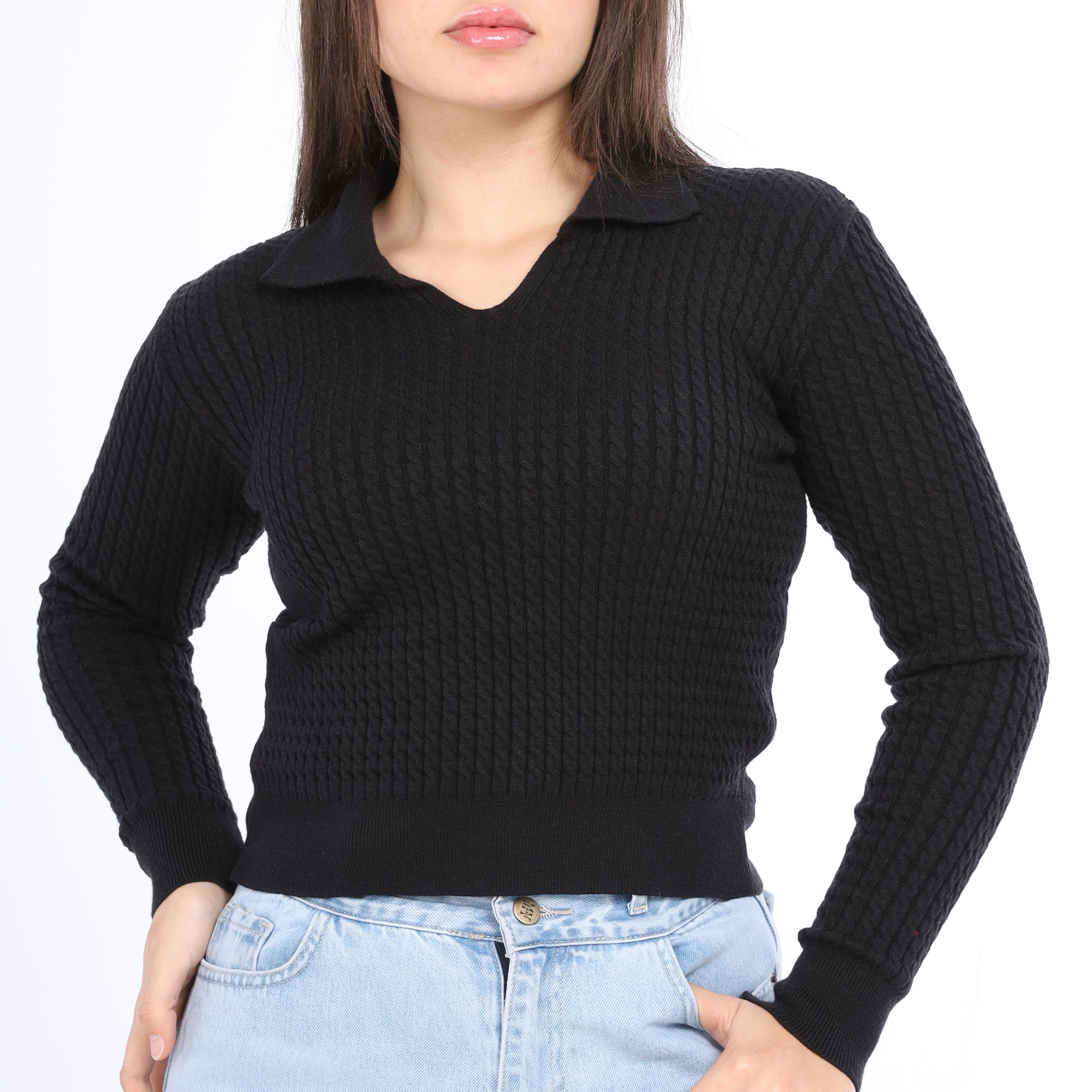 Chic Collar Knit sweater w164644