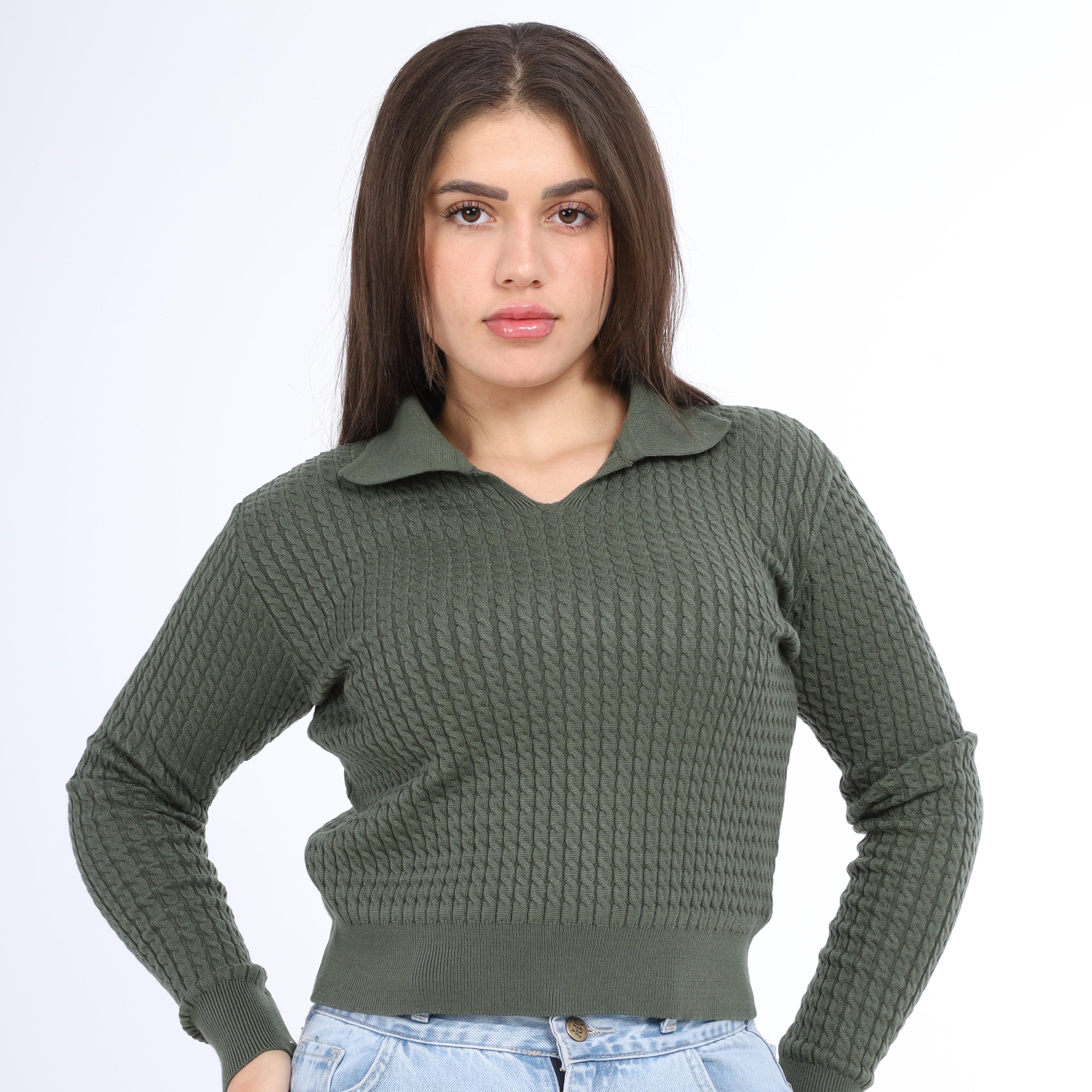 Chic Collar Knit sweater w164644