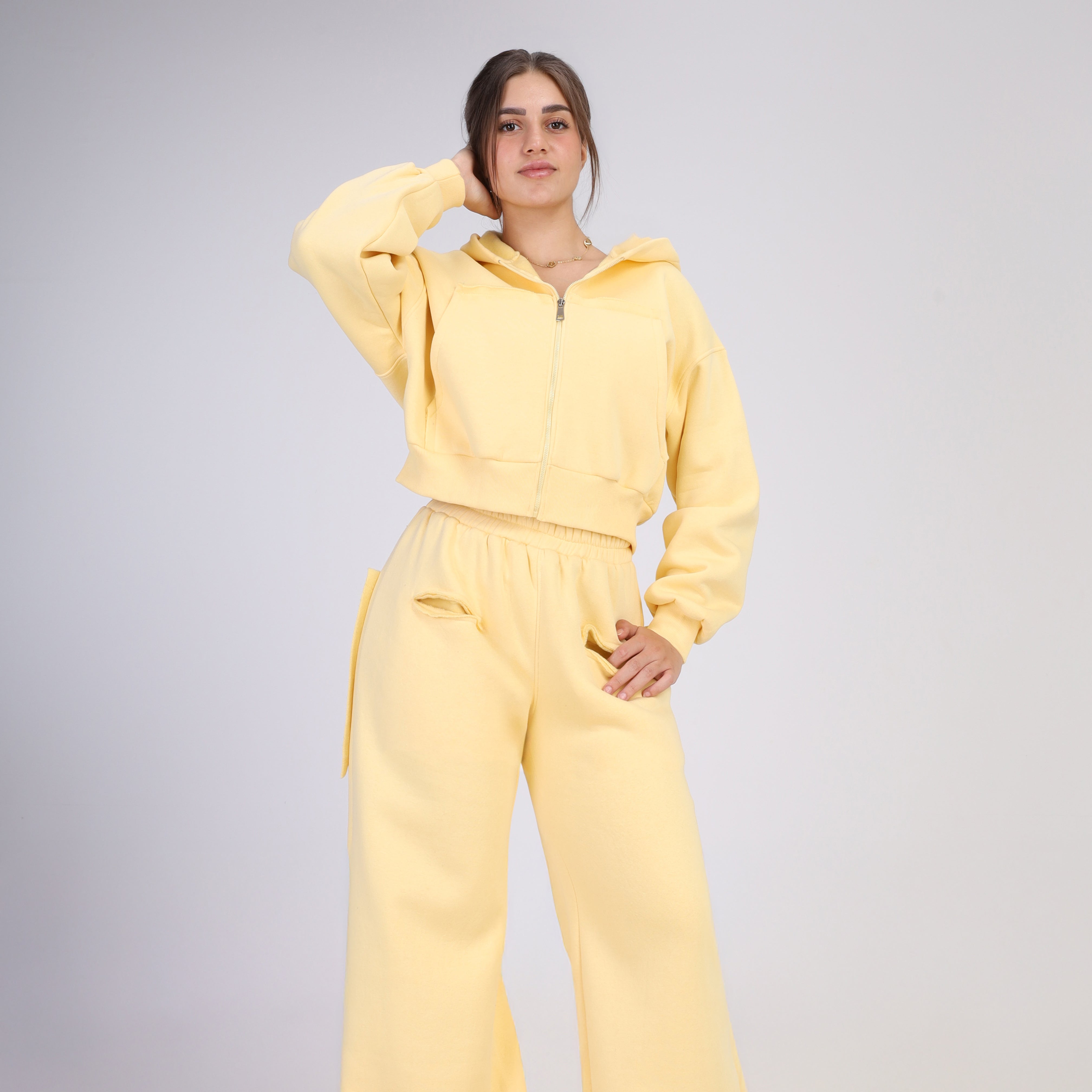 Two-Piece Zip-Up Hoodie Jogger Set w1651151