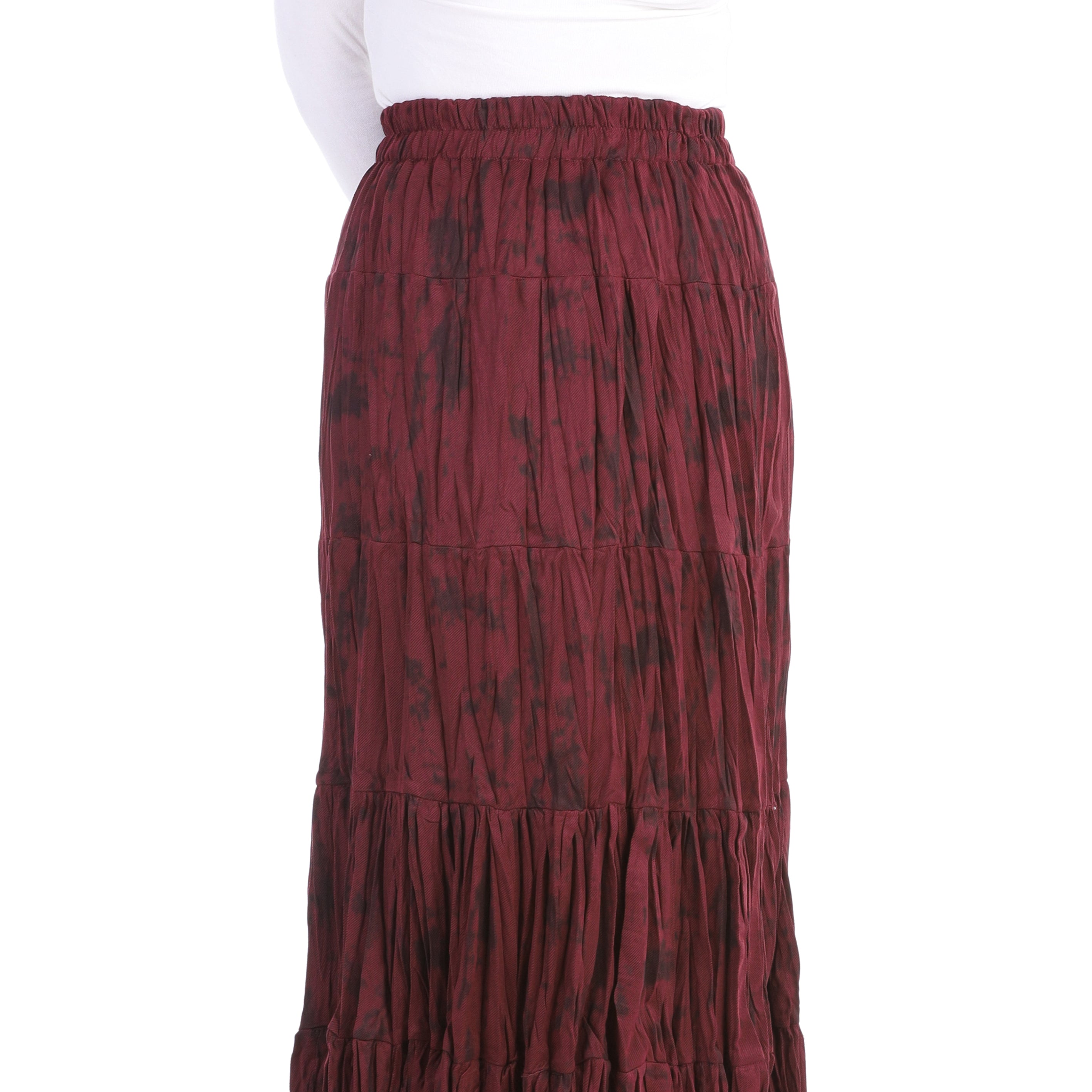 Elegant Maxi Skirt with Tiered Pattern w169220004